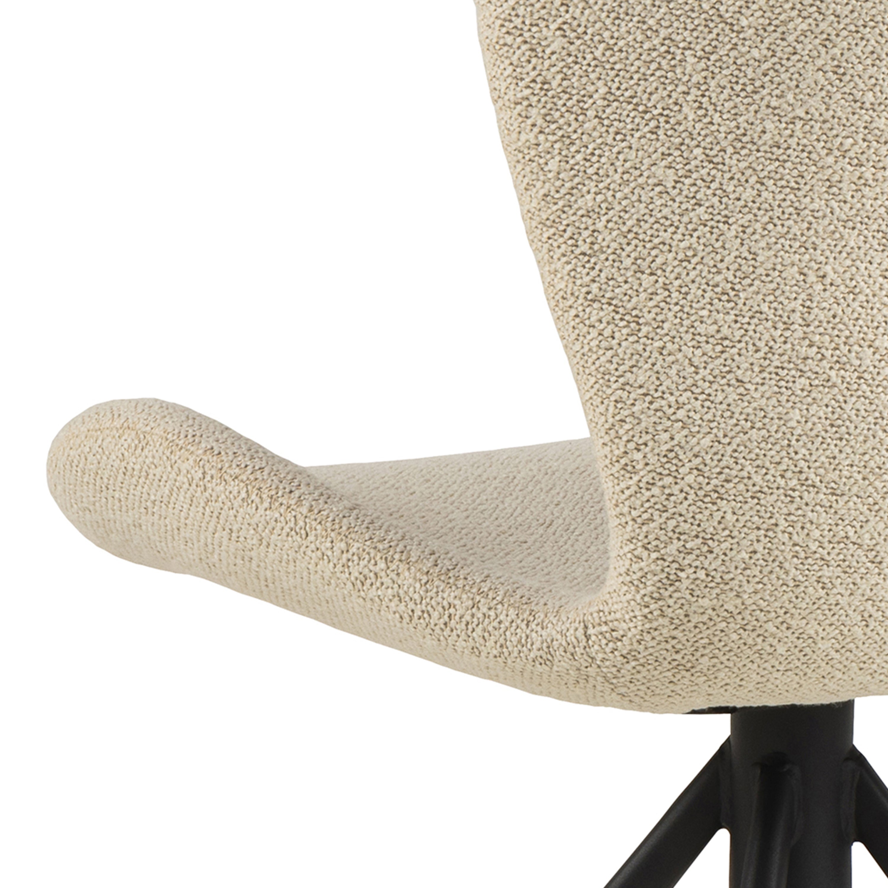 Batilda Swivel Dining Chairs in Cream Fabic Set of 2 – FTG, view 8