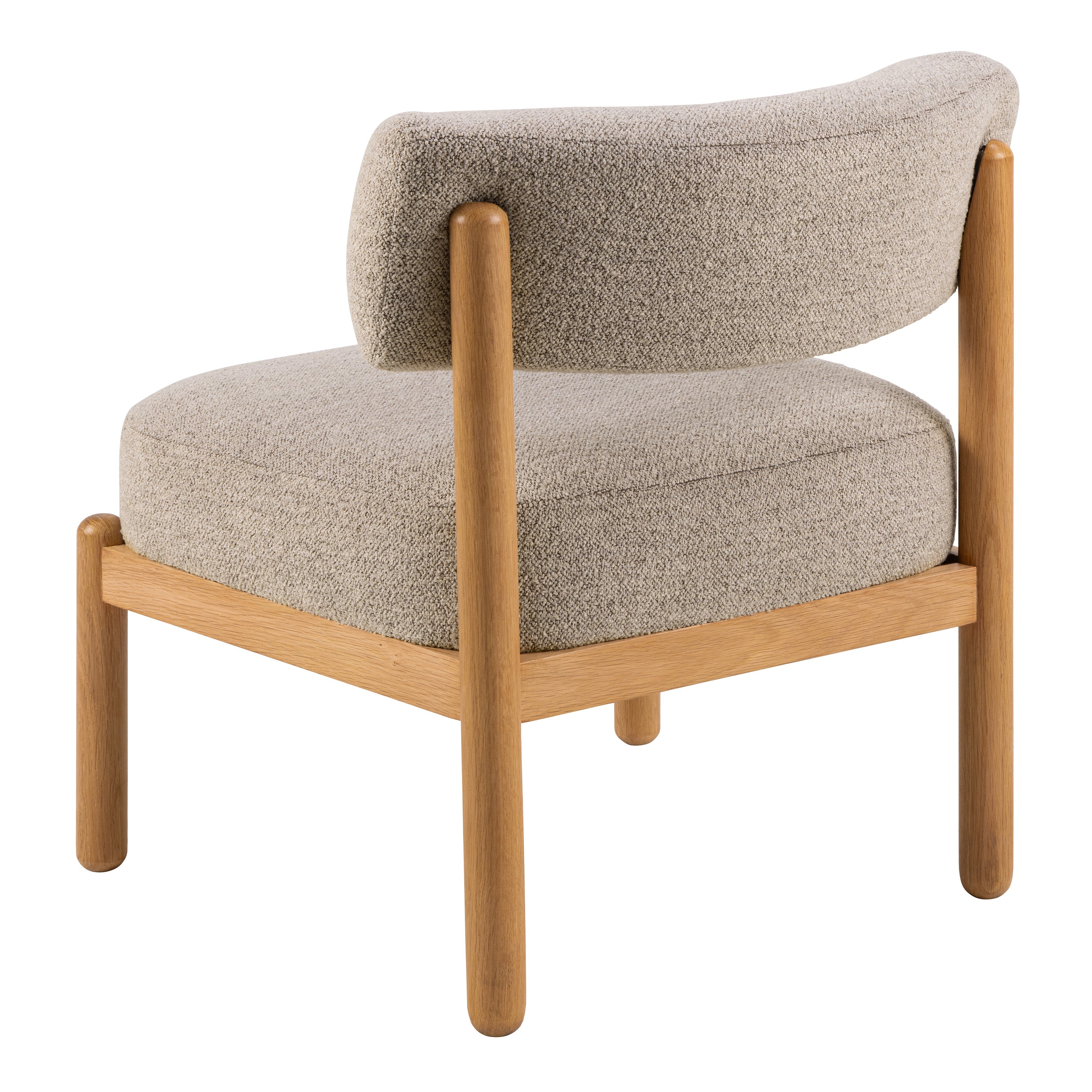 Burley Lounge Chair in Beige Fabric and Oak – FTG, view 3