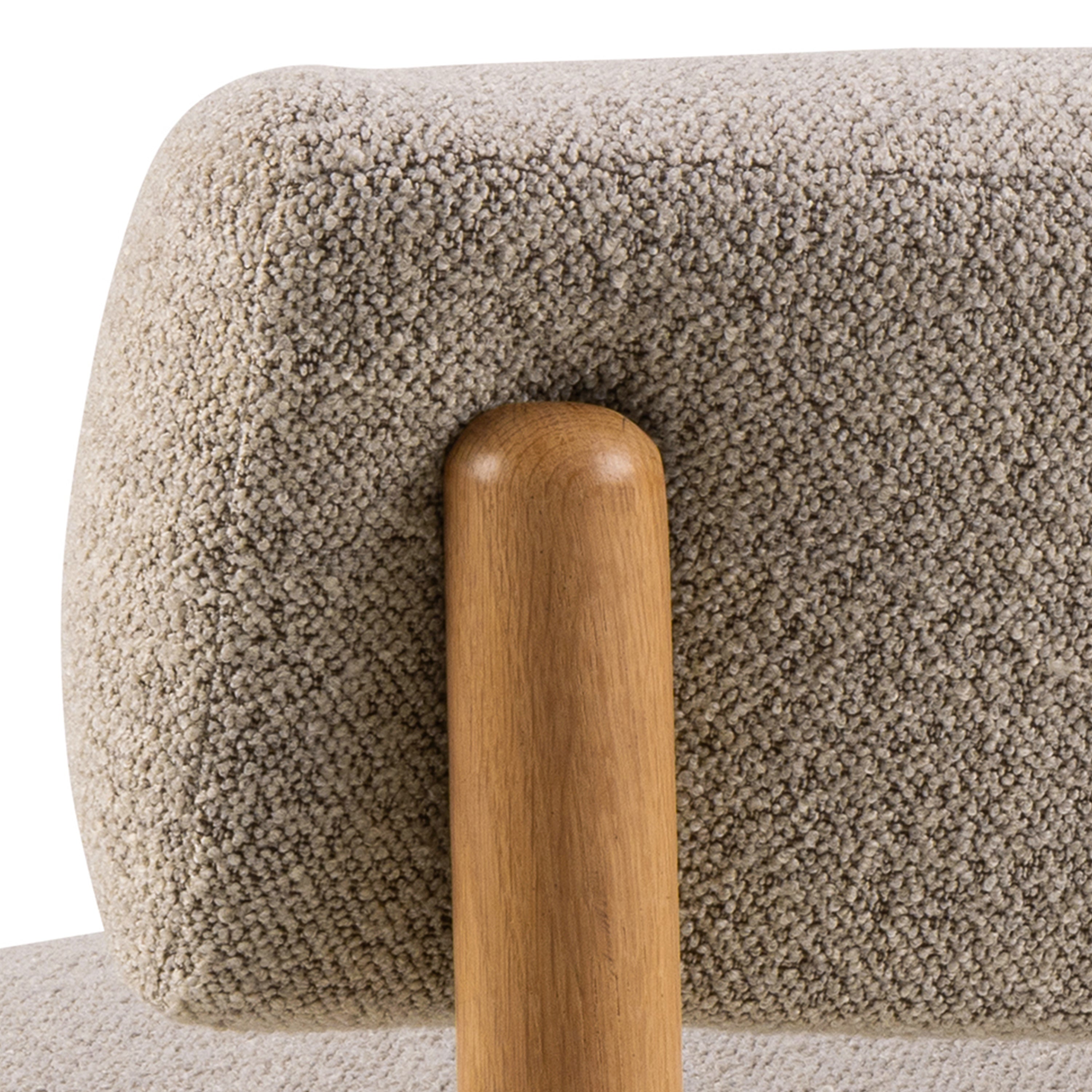 Burley Lounge Chair in Beige Fabric and Oak – FTG, view 7