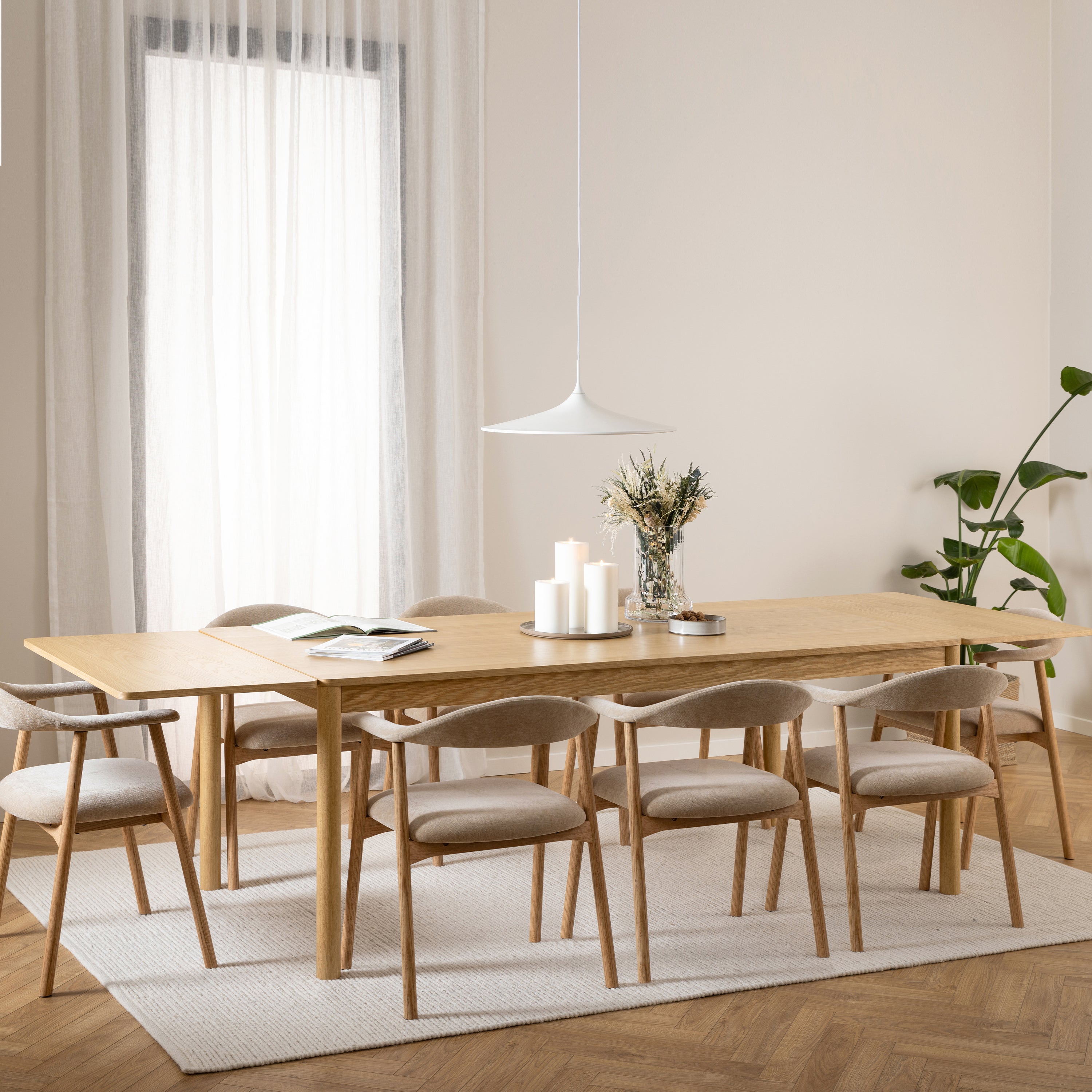 Atlantic Extendable Dining Table in Oak 200/300 x 100 x 75cm – FTG, view 5