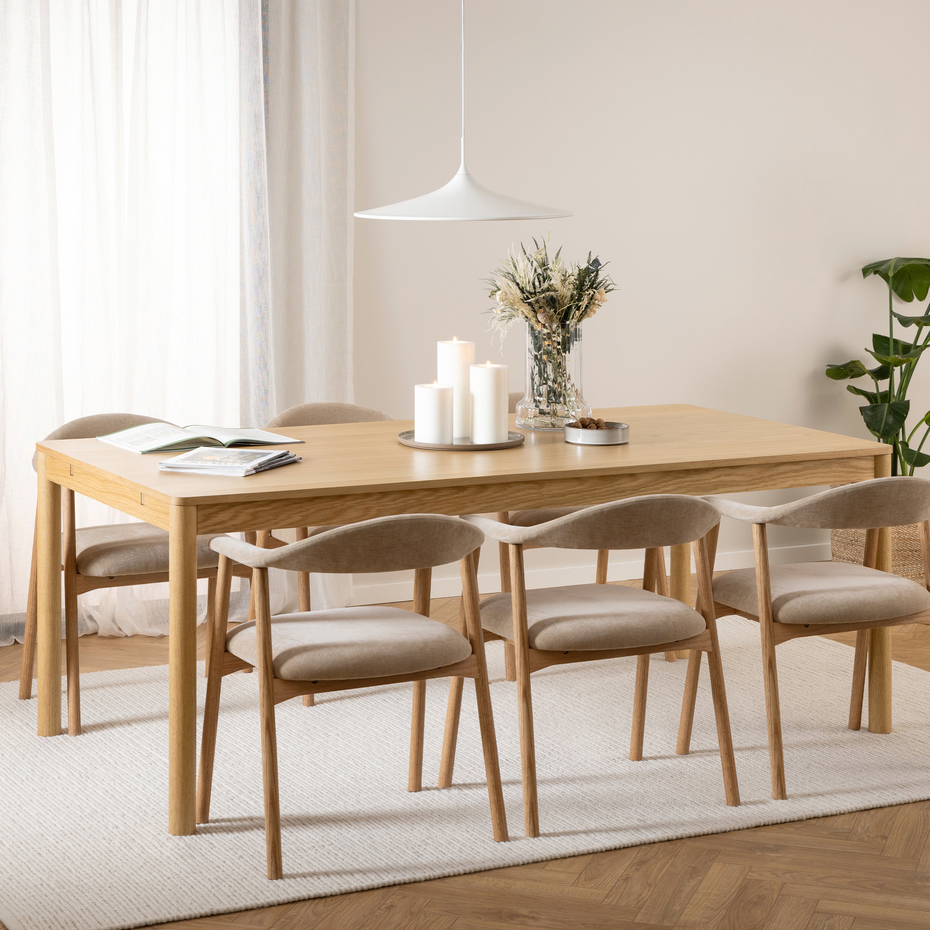 Atlantic Extendable Dining Table in Oak 200/300 x 100 x 75cm – FTG, view 6