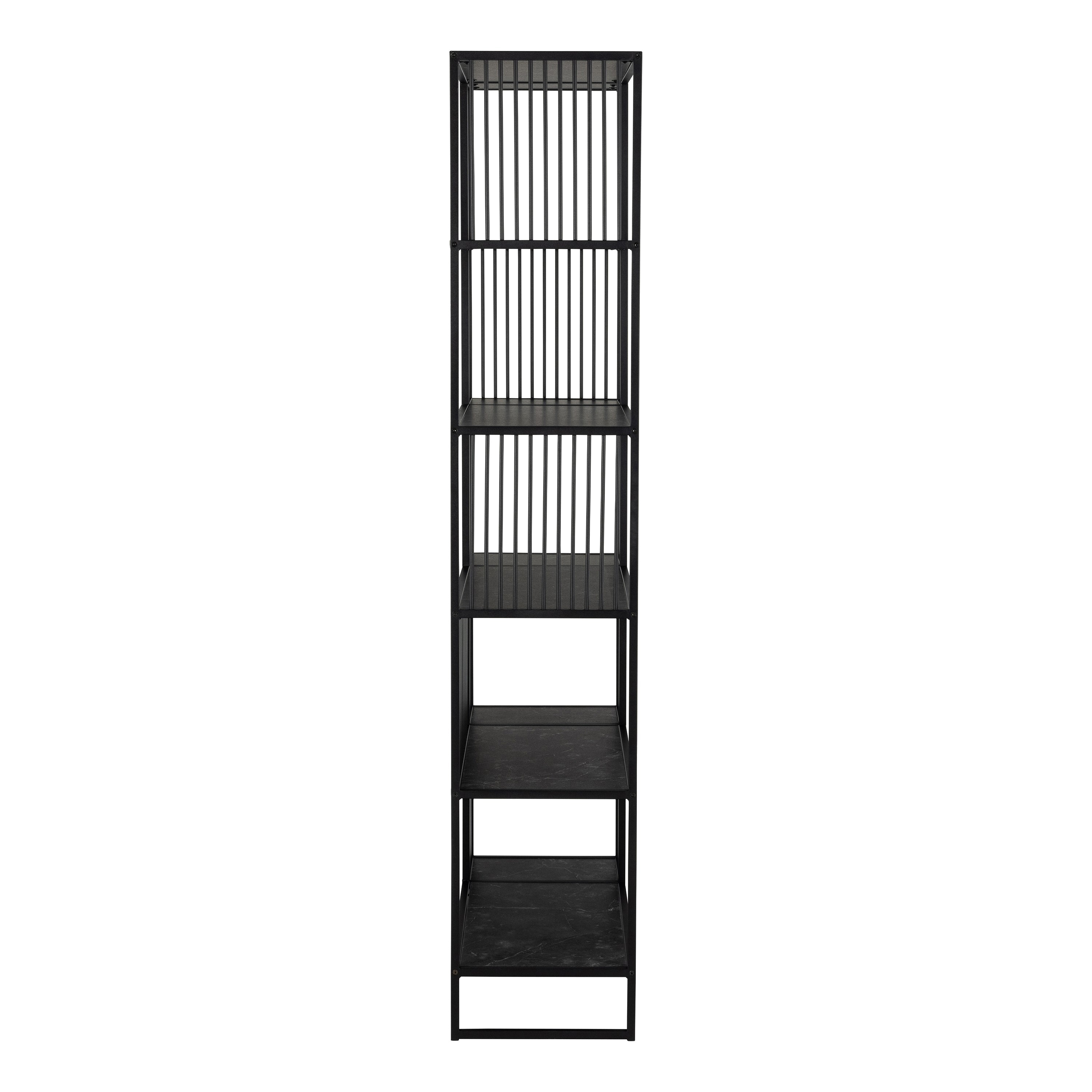 Strington Bookcase with 5 Shelves in Black – FTG, view 3