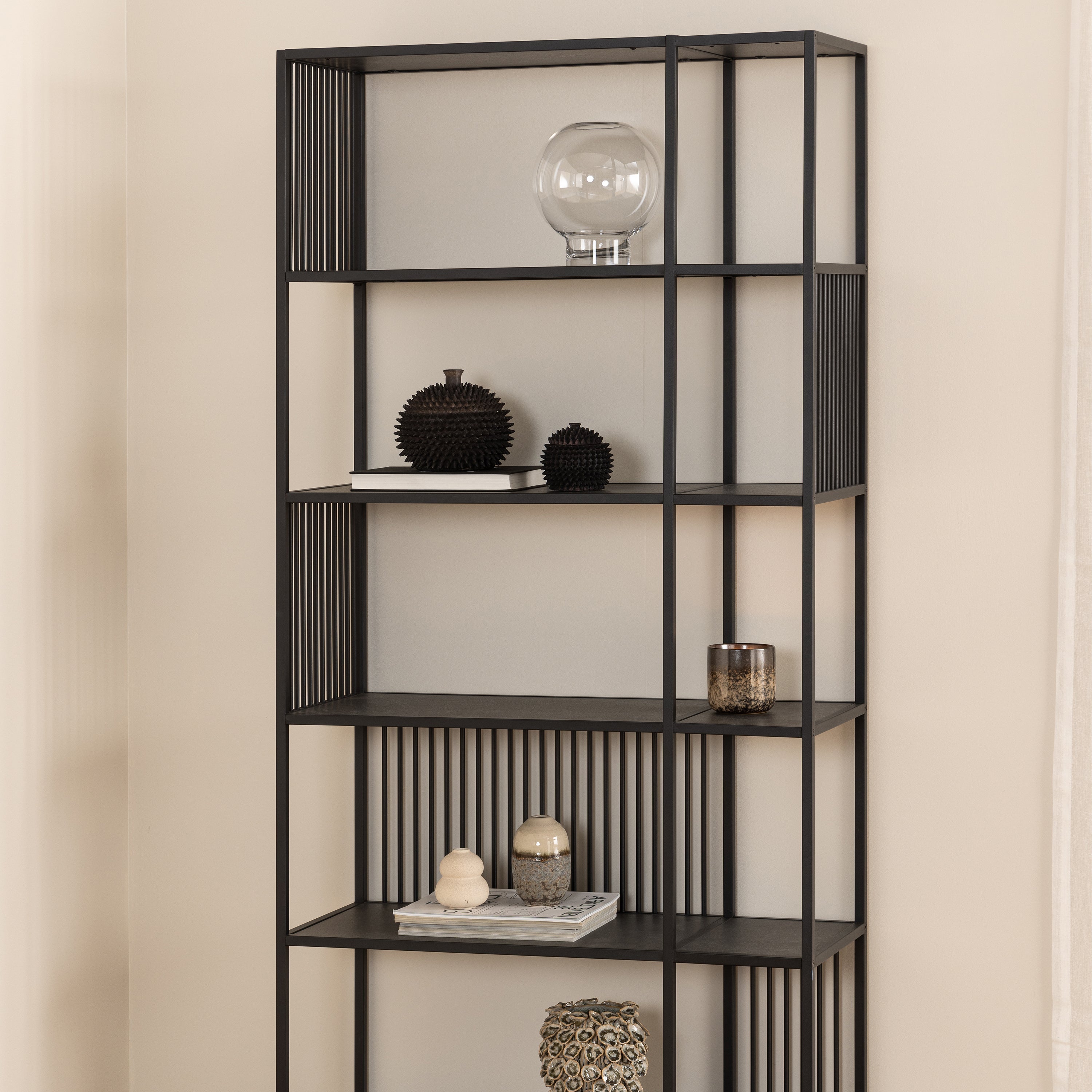 Strington Bookcase with 5 Shelves in Black – FTG, view 5