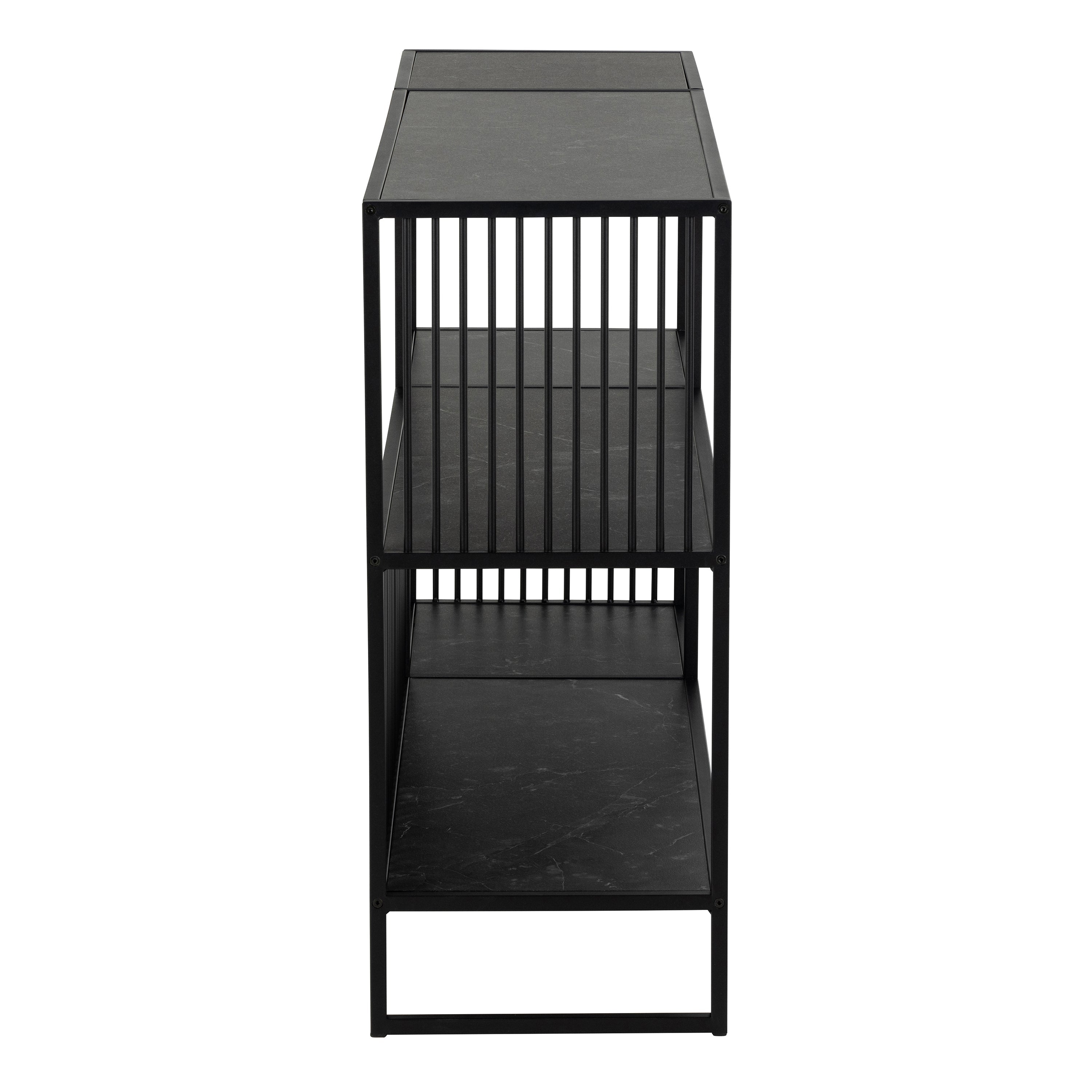 Strington Bookcase with 2 Shelves in Black – FTG, view 3