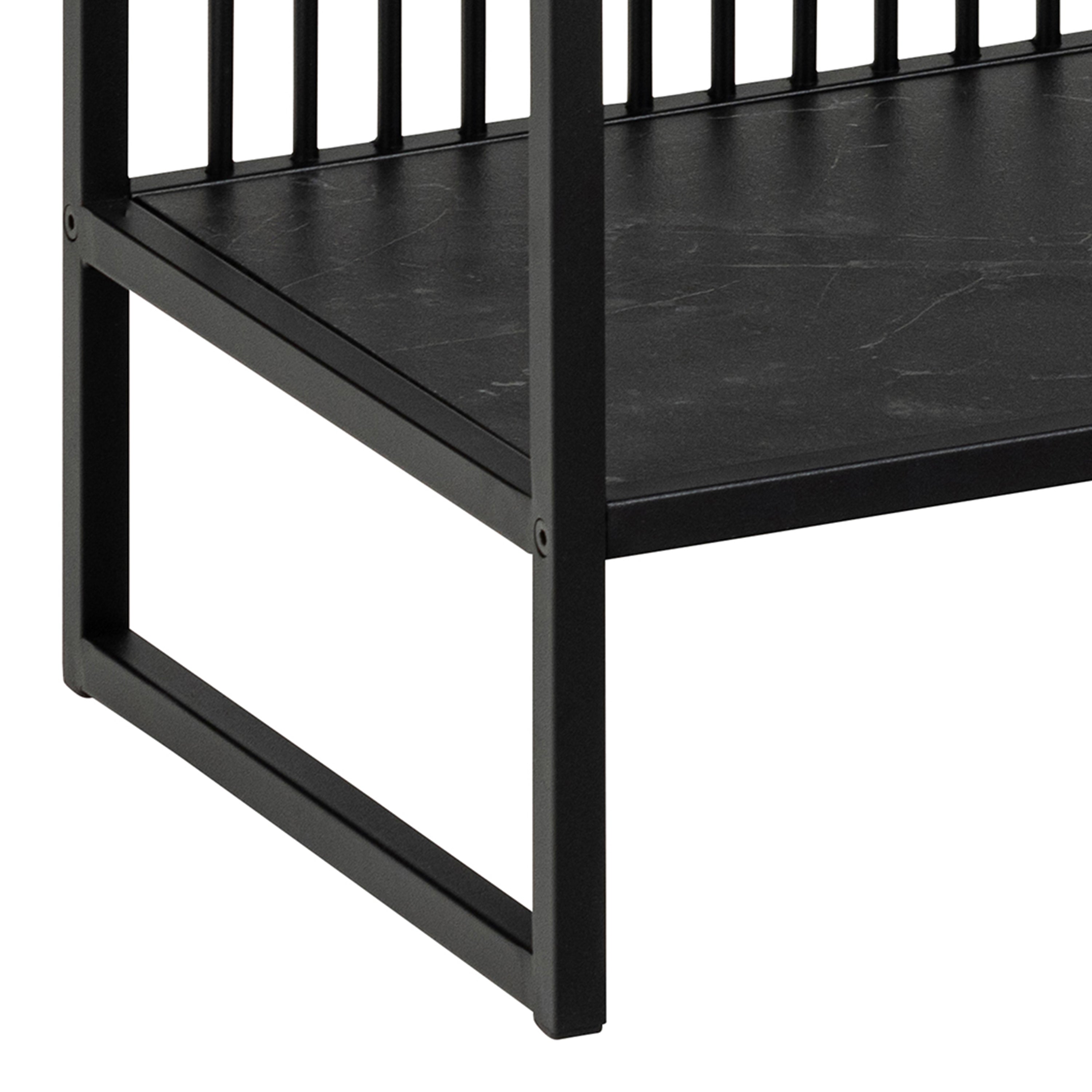 Strington Bookcase with 2 Shelves in Black – FTG, view 8