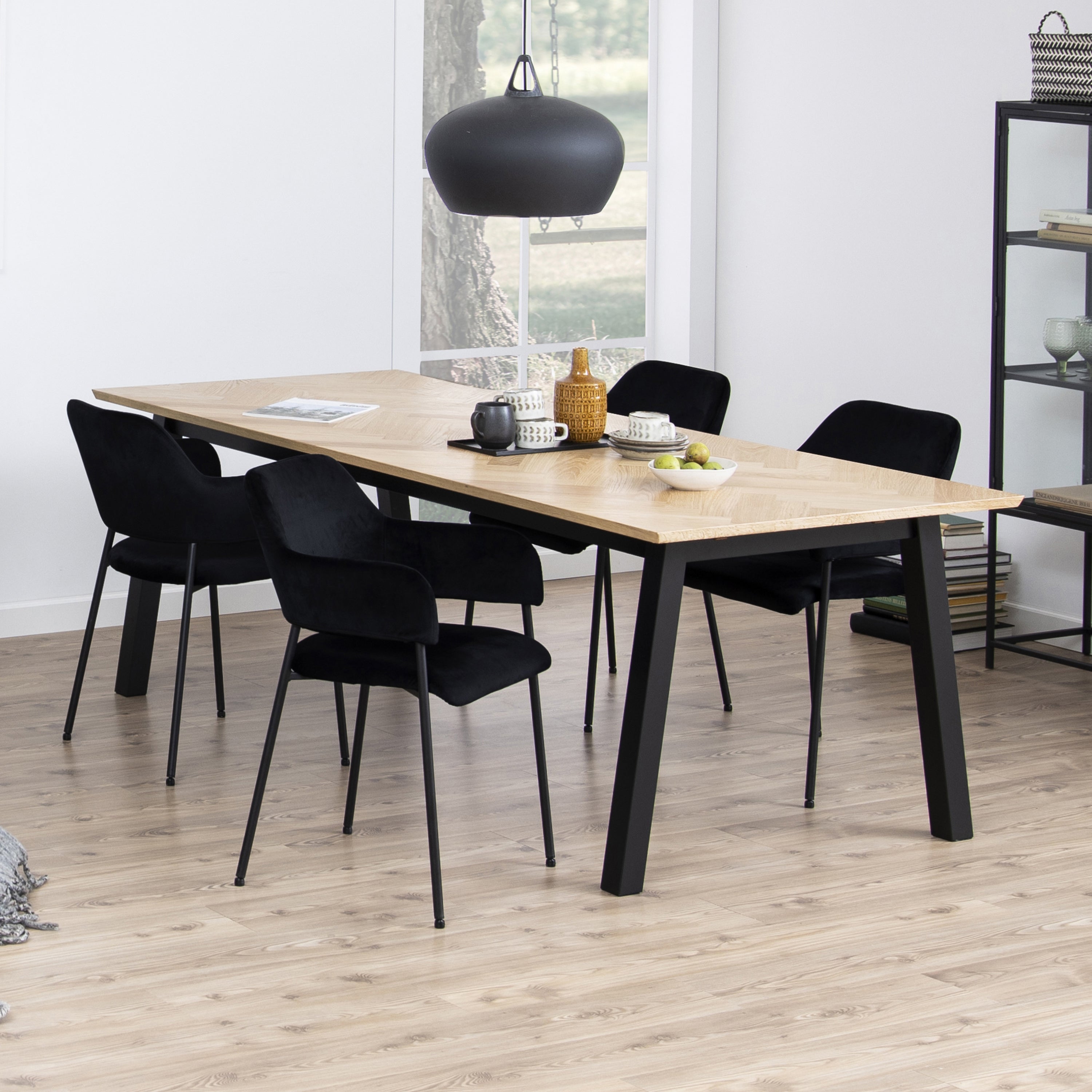 Lima Dining Chair with Armrest in Black Set of 2 – FTG, view 4