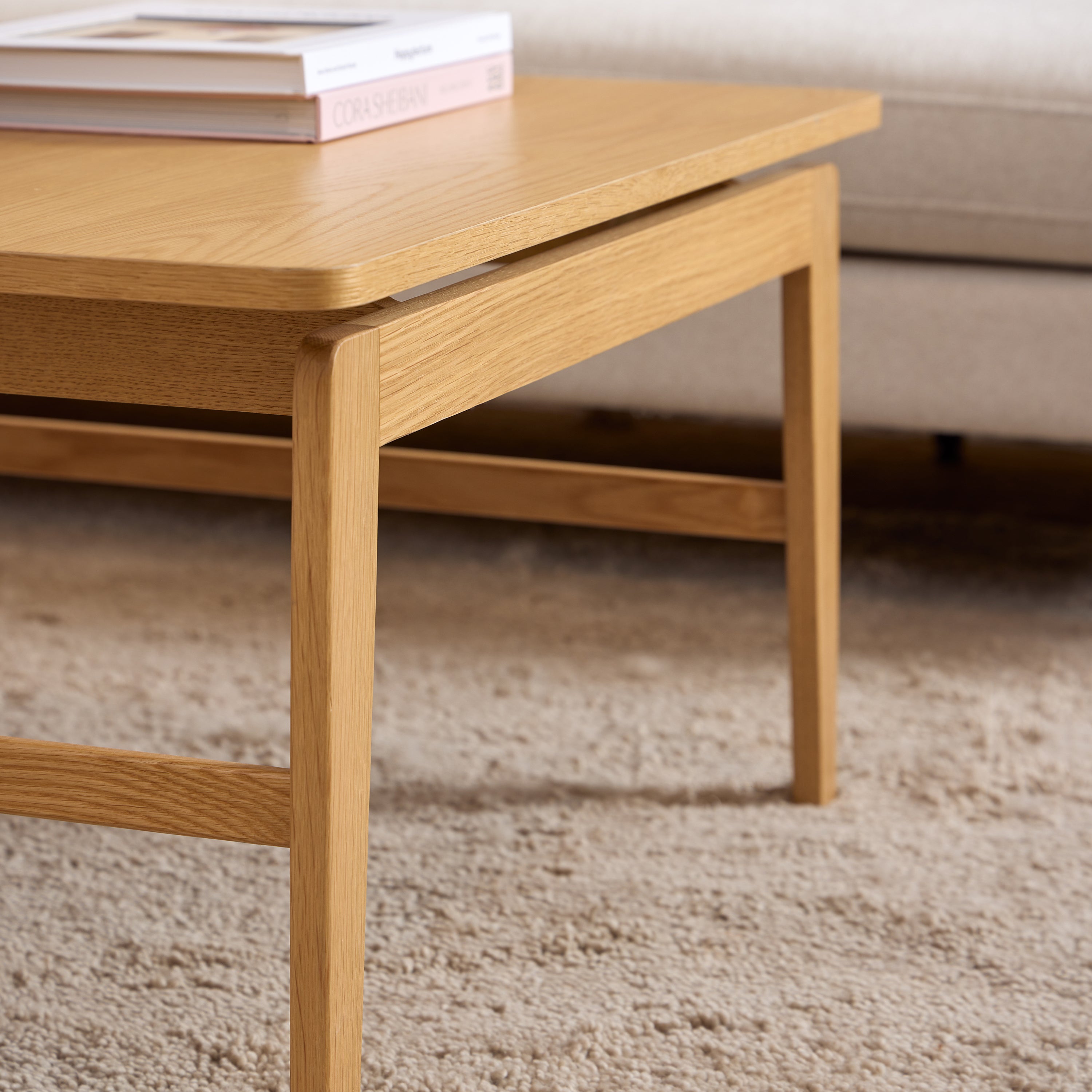 Essex Square Coffee Table in Oak – FTG, view 4