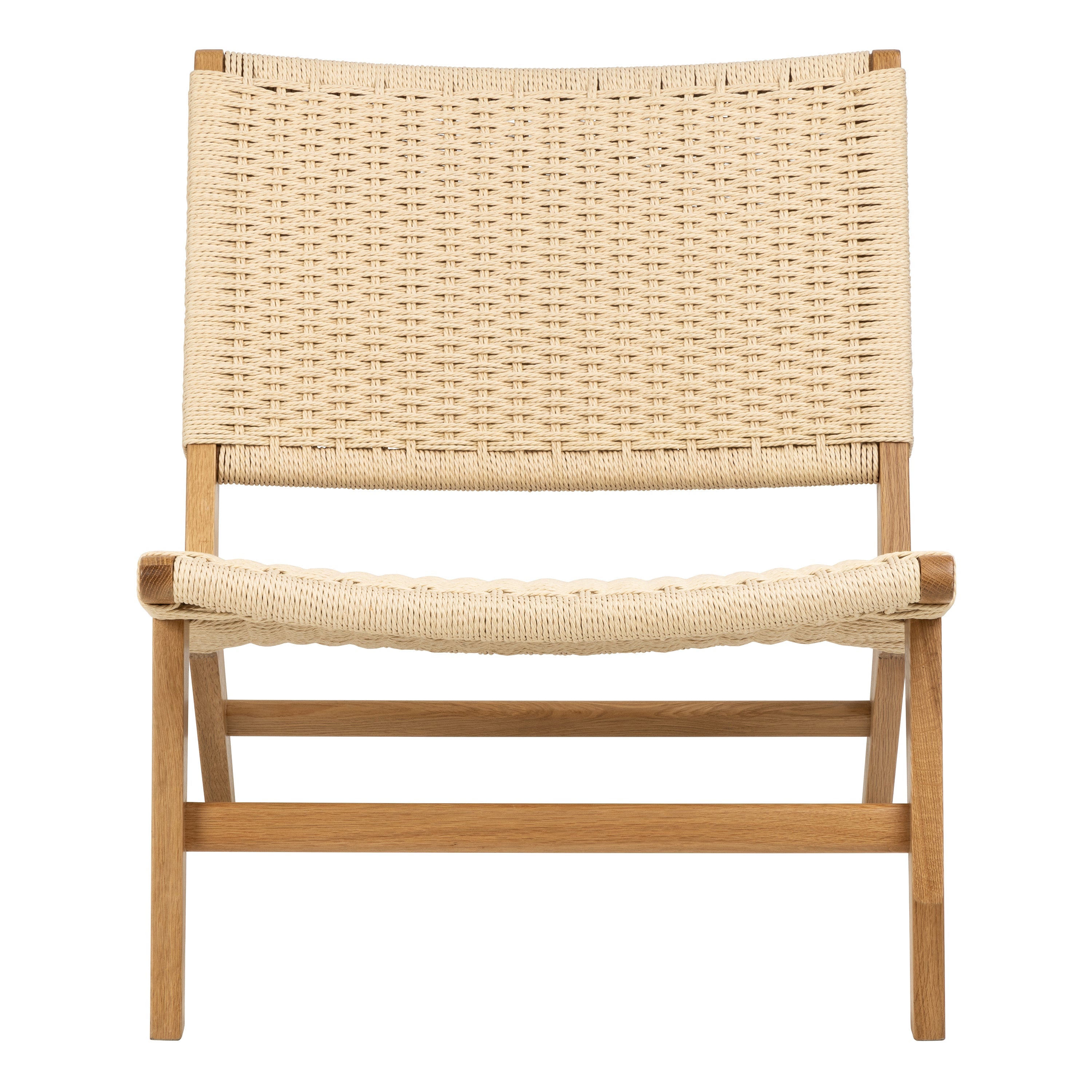Carson Lounge Chair in Off White and Oak – FTG, view 2