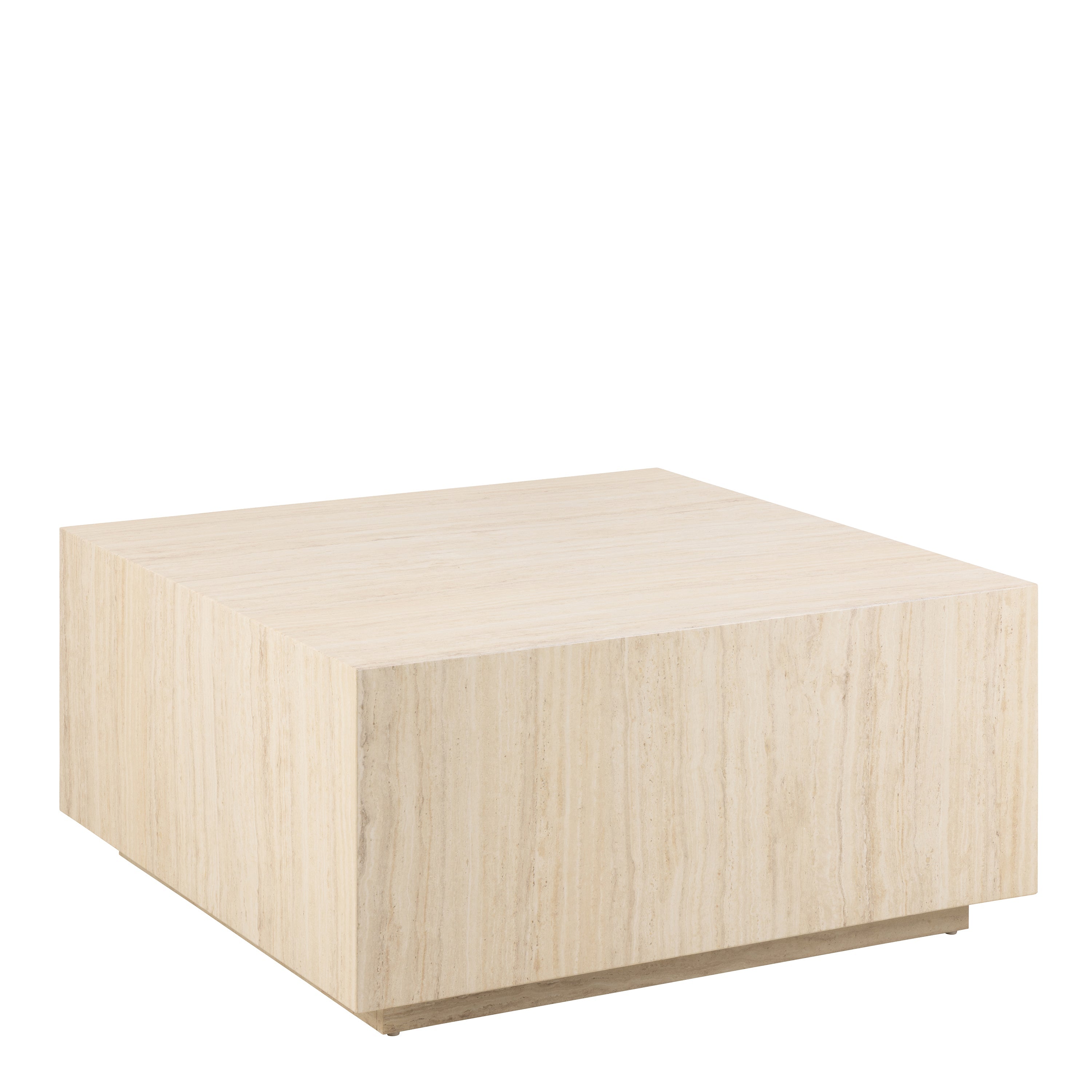 Dice Square Coffee Table in Light Travertine Effect 90x90x42cm – FTG