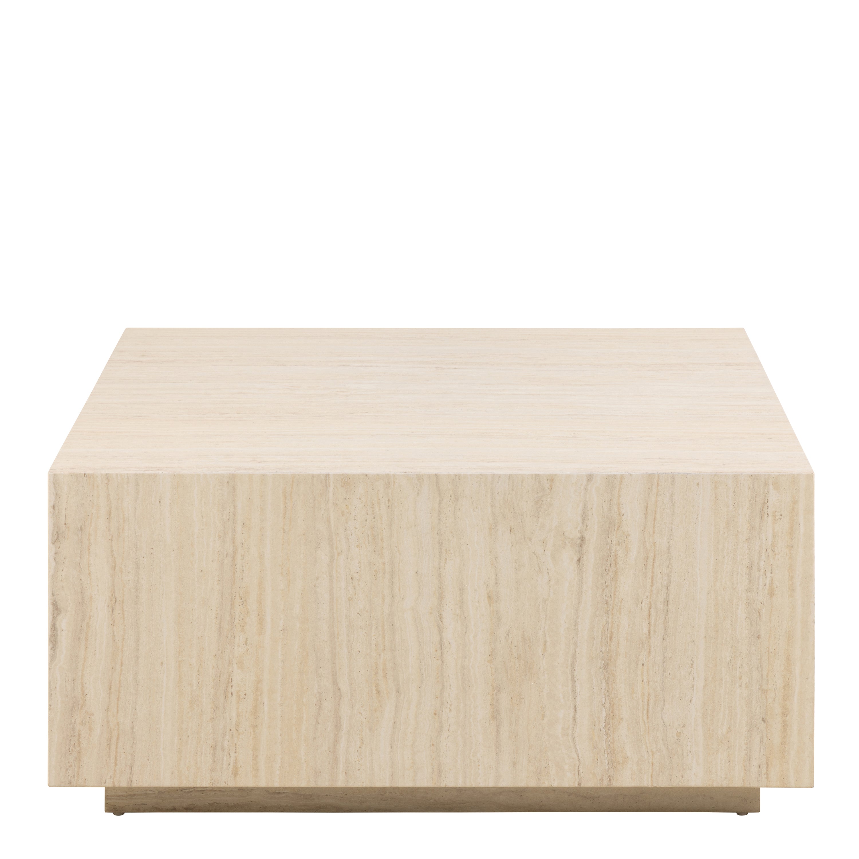 Dice Square Coffee Table in Light Travertine Effect 90x90x42cm – FTG, view 2