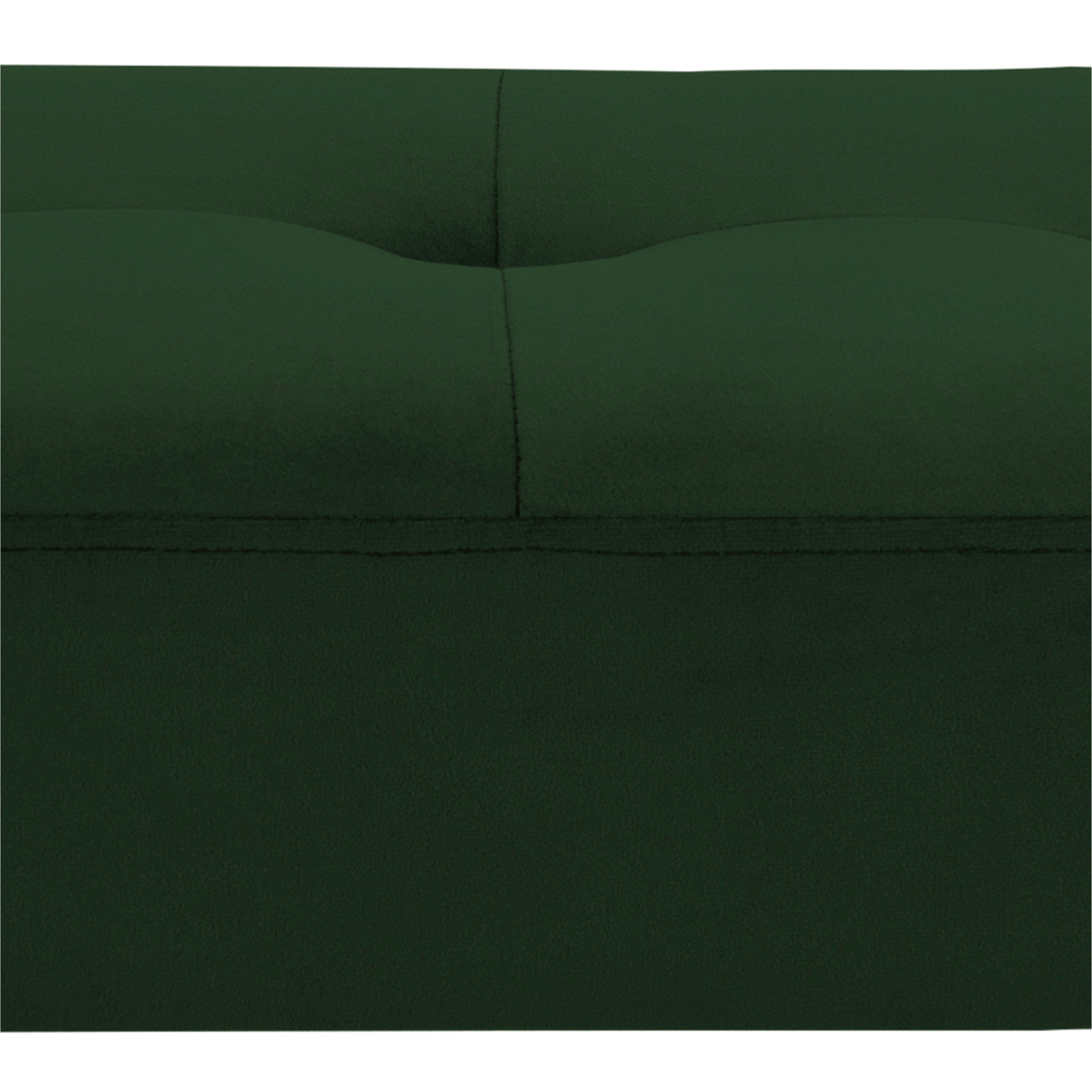 Glory Bench in Forest Green Fabric & Black Metal Base
