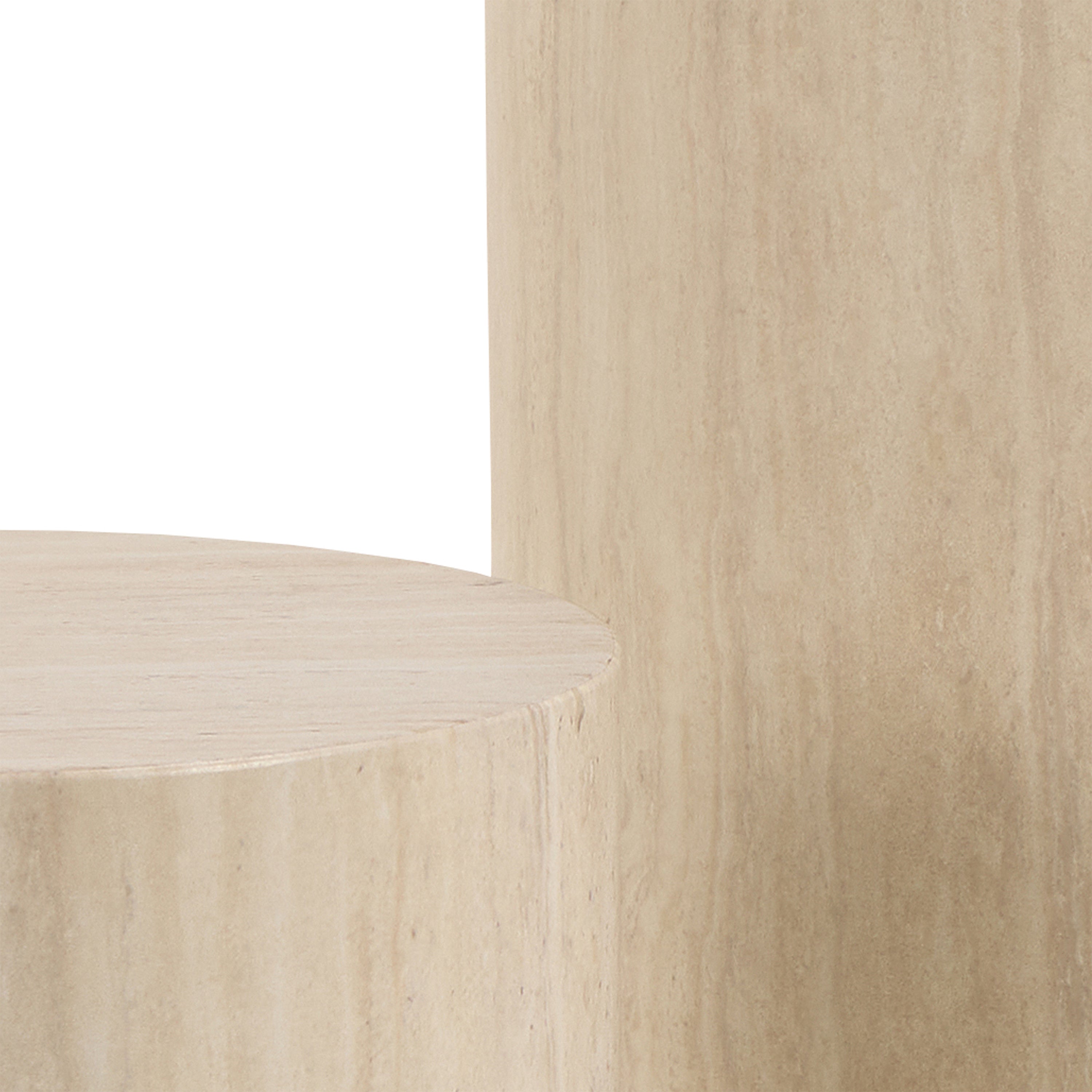 Dice Round Pedestal Set of 2 in Travertine Rough Paper – FTG, view 6