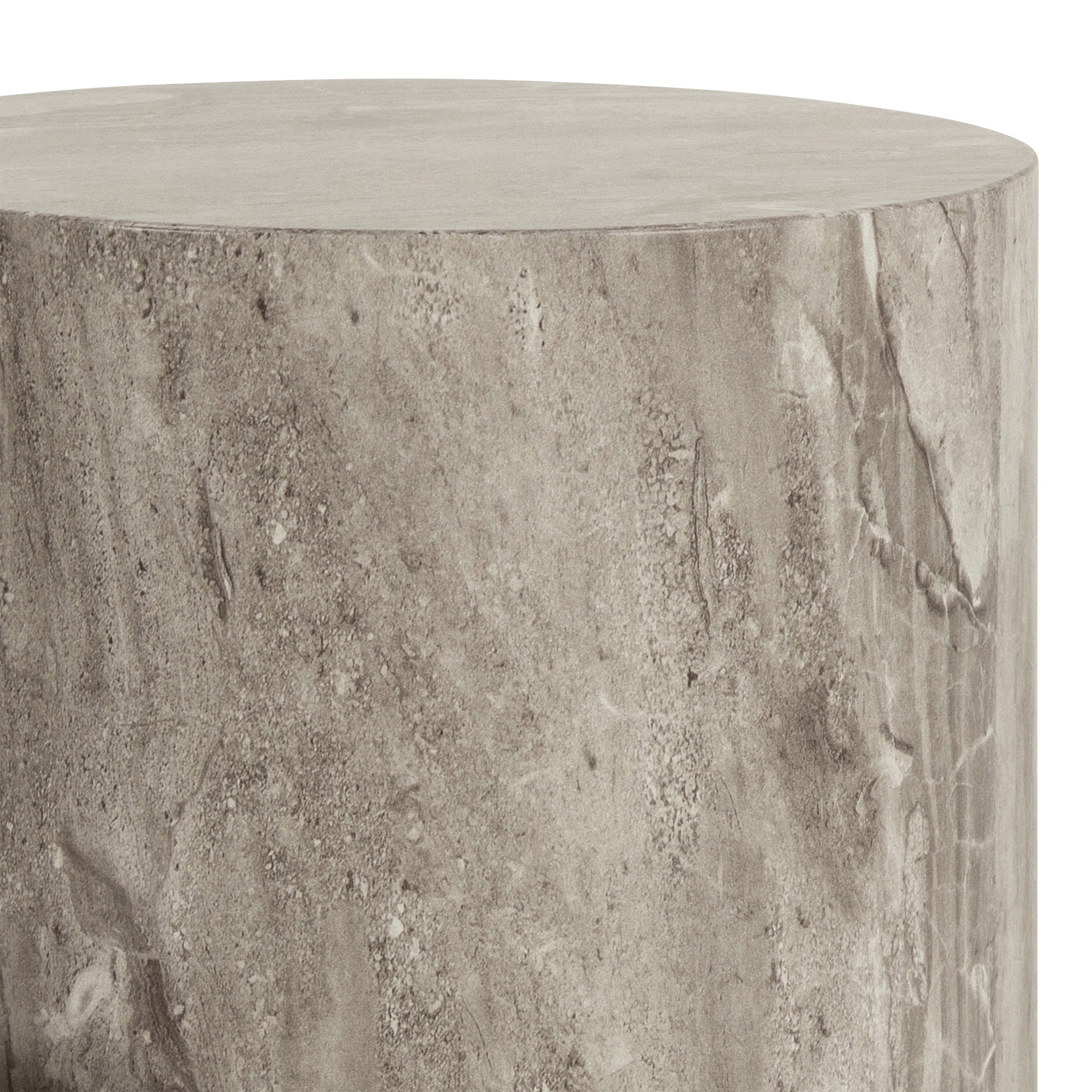 Dice Round Pedestal Set of 2 in Grey Marble and River Rough Paper – FTG, view 5