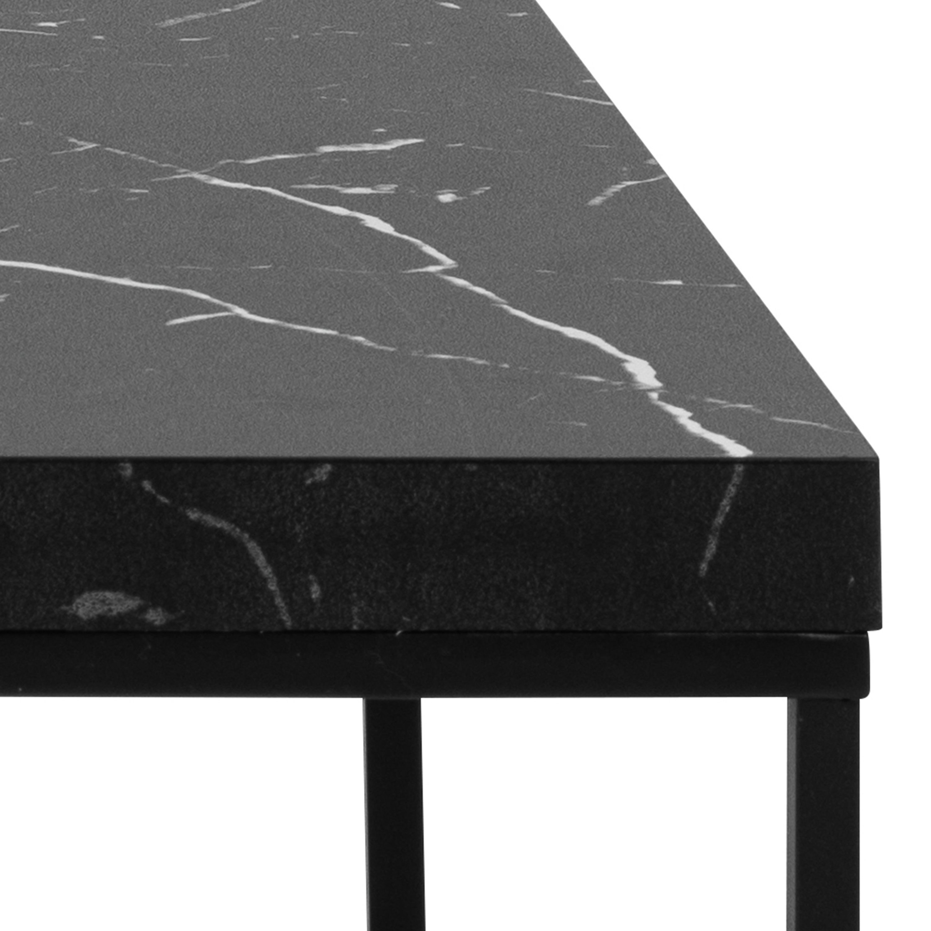 Barossa Coffee Table with Black Marble Marquina Top & Black Steel Base 110x55x45cm – FTG, view 4