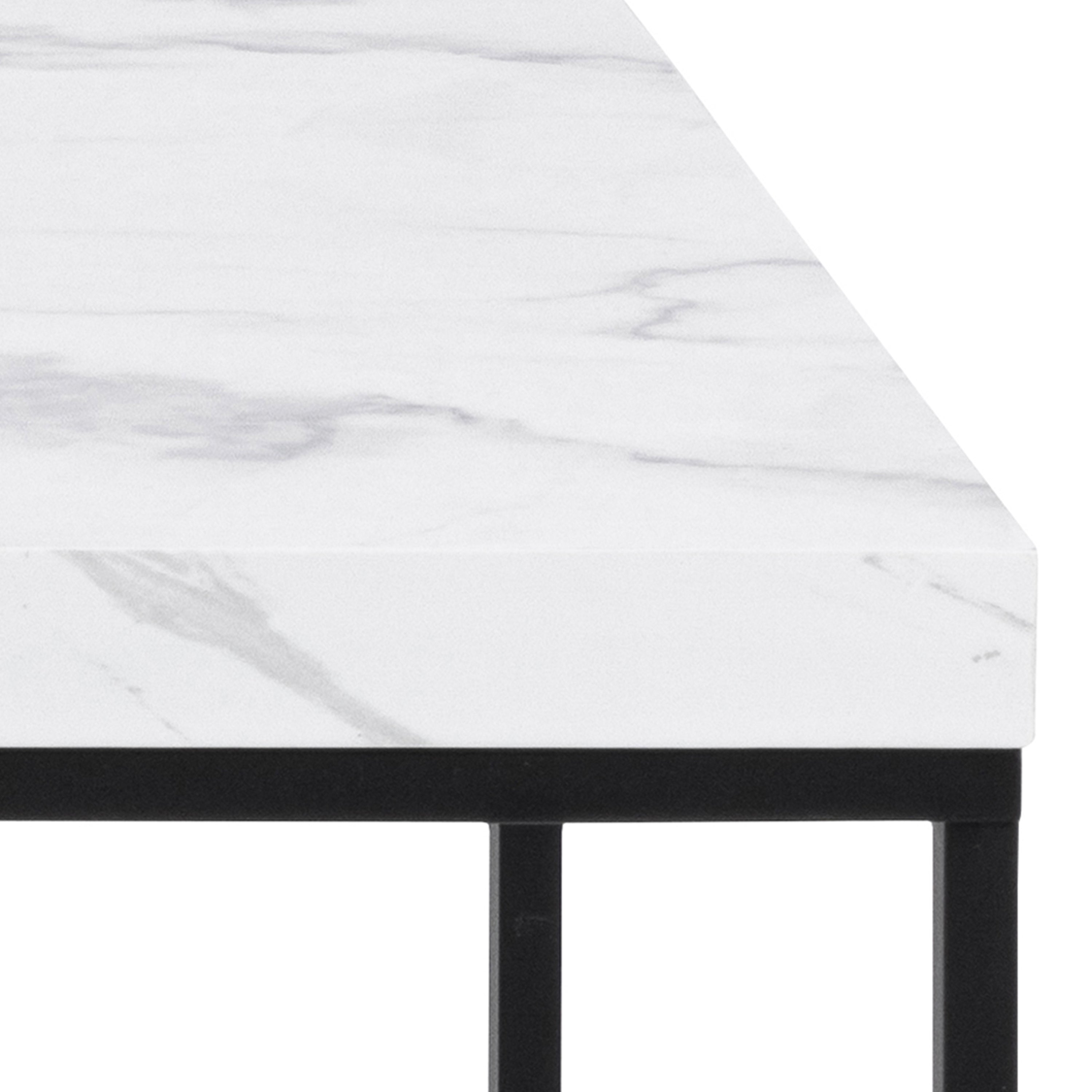 Barossa Coffee Table with White Marble Carrara Top & Black Steel Base 110x55x45cm – FTG, view 6