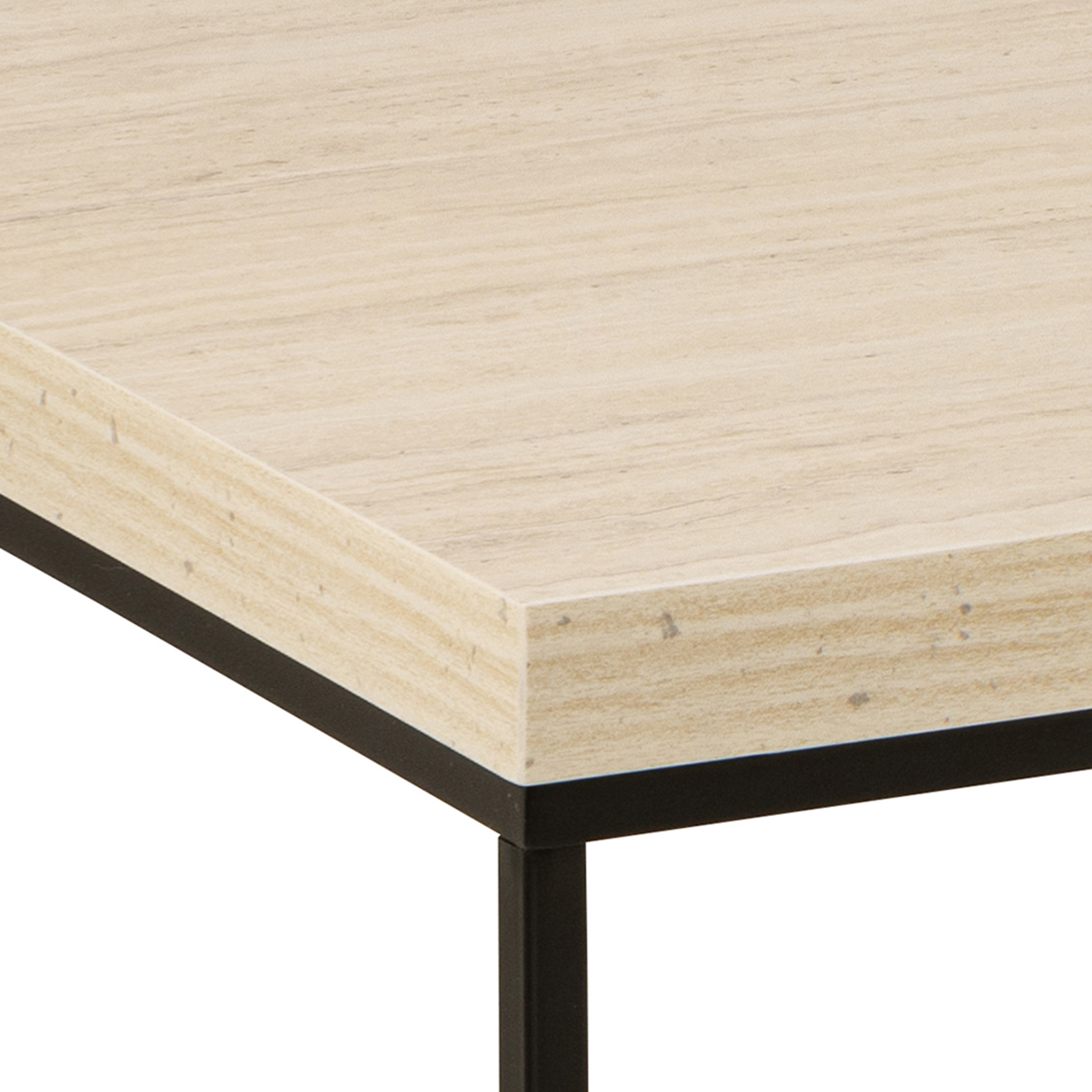Barossa Coffee Table with Travertine Rough Paper Top & Black Powder Steel Base 110x55x45cm – FTG, view 5