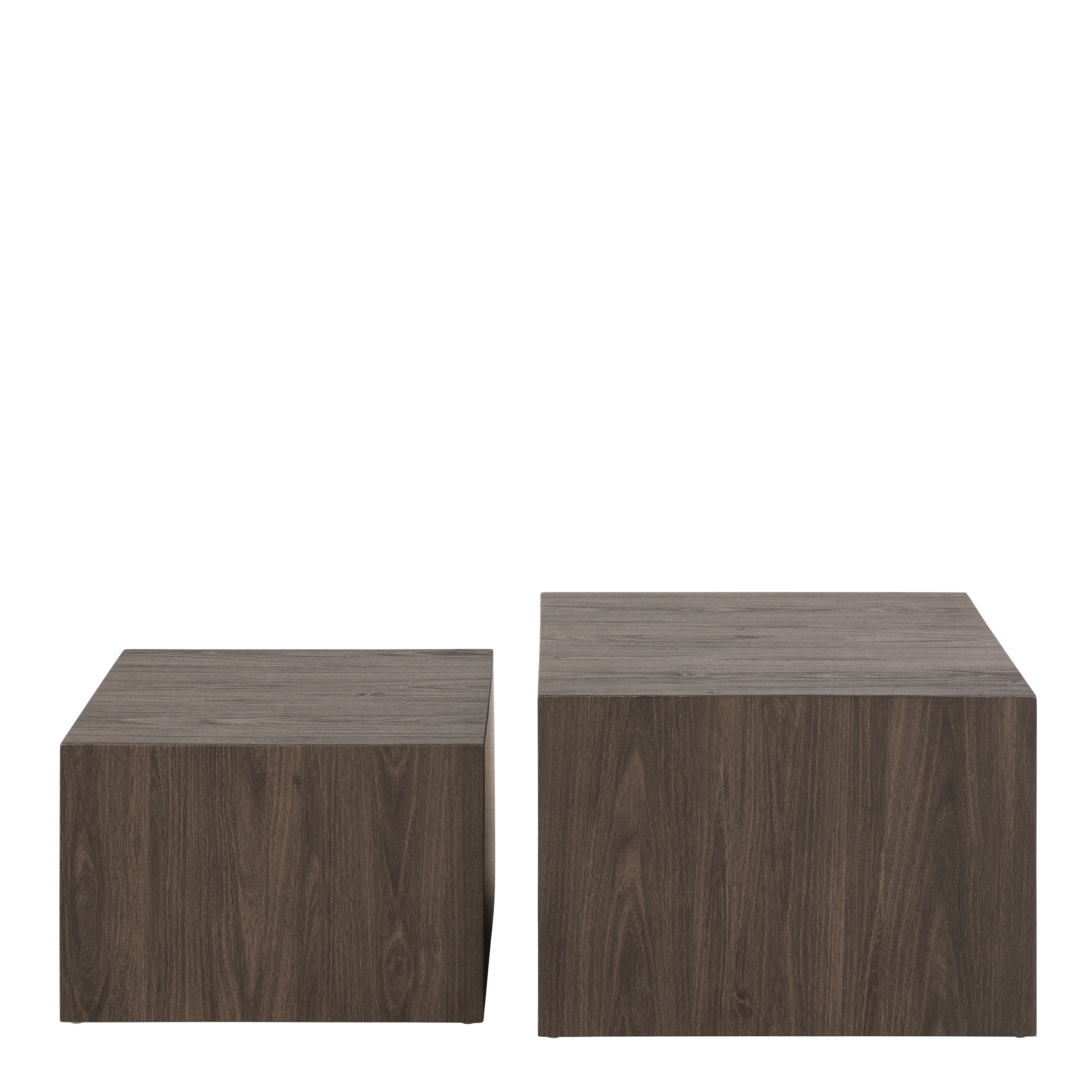 Dice Square Coffee Table Set in Smoked Ash – FTG, view 2