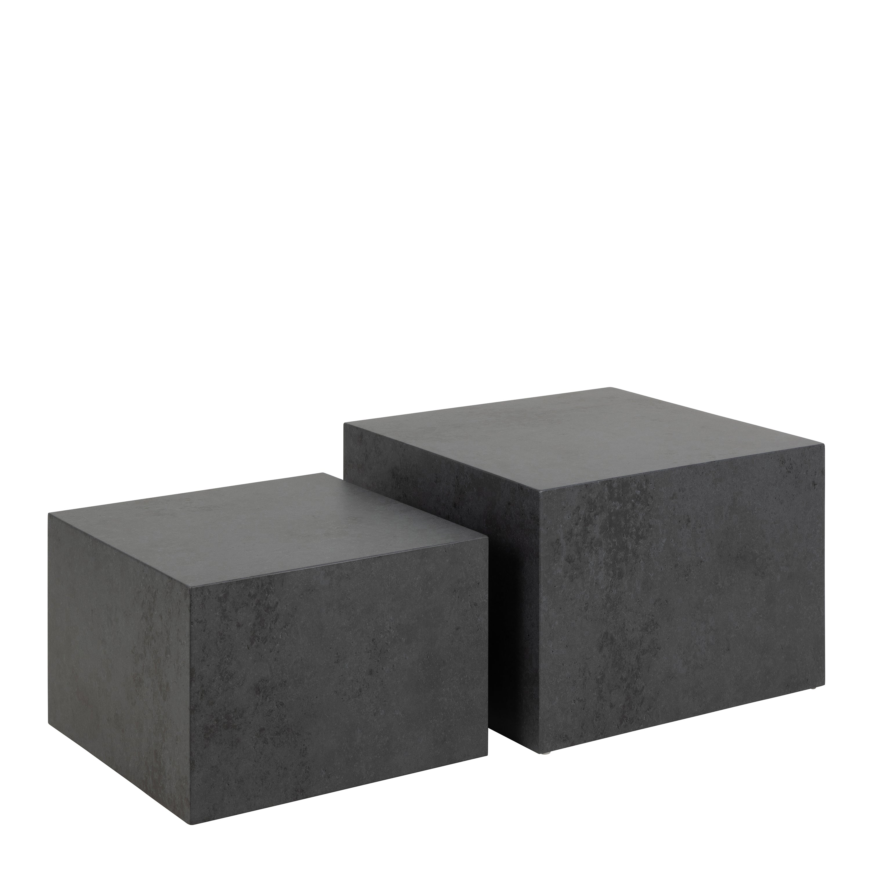 Dice Square Coffee Table Set in Black Ocean Rough Paper – FTG