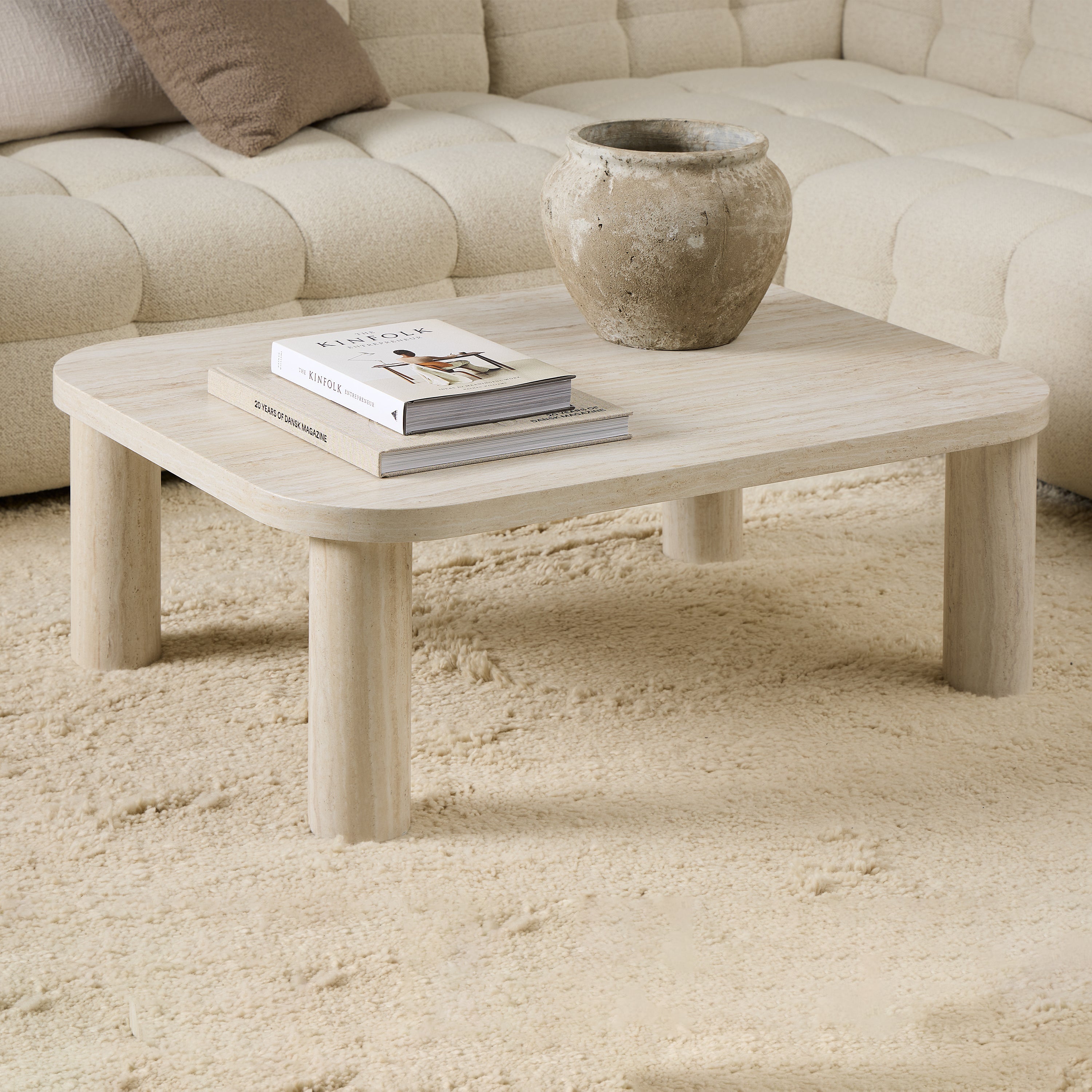 Solano Rectangular Coffee Table in Light Travertine 100 x 75 cm – FTG, view 3
