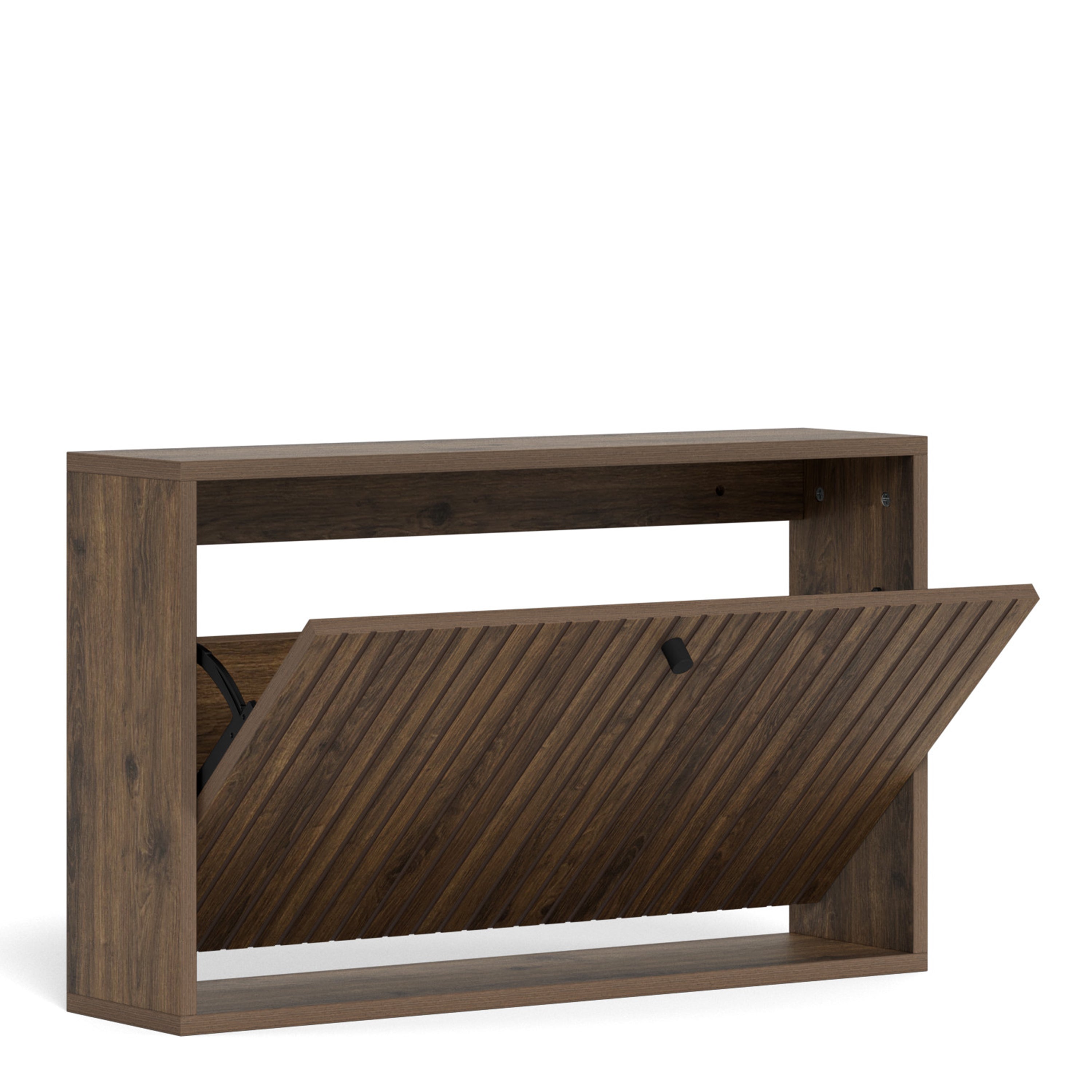 Albany Shoe Cabinet in Smoked Oak with Lamella Front