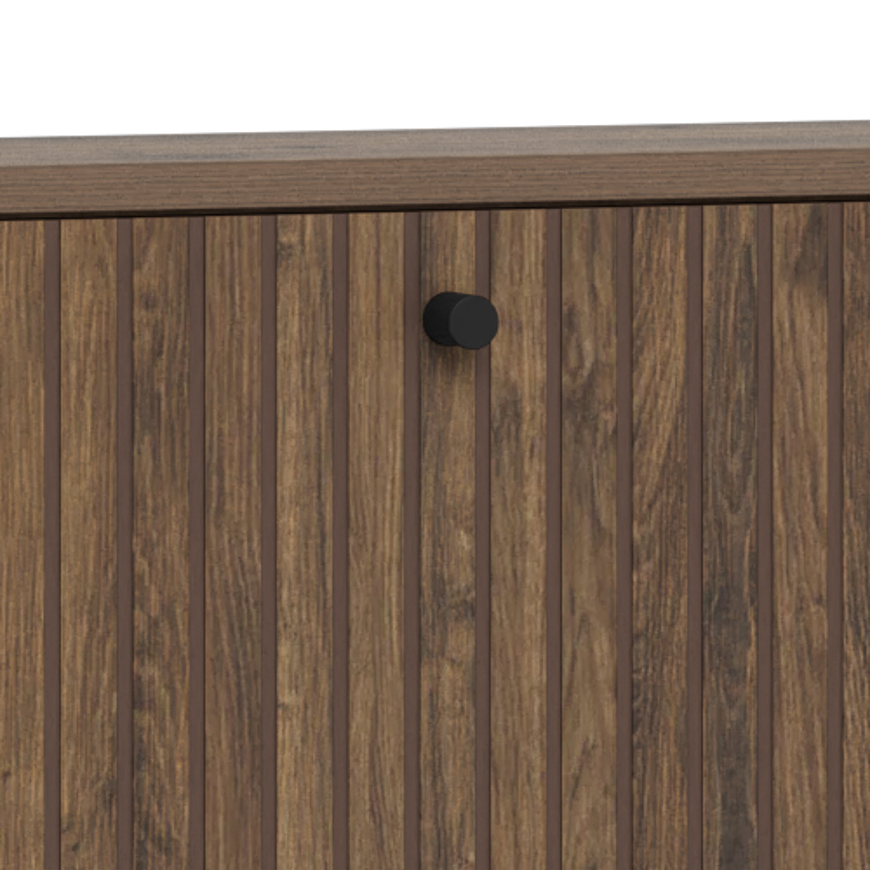 Albany Shoe Cabinet in Smoked Oak with Lamella Front