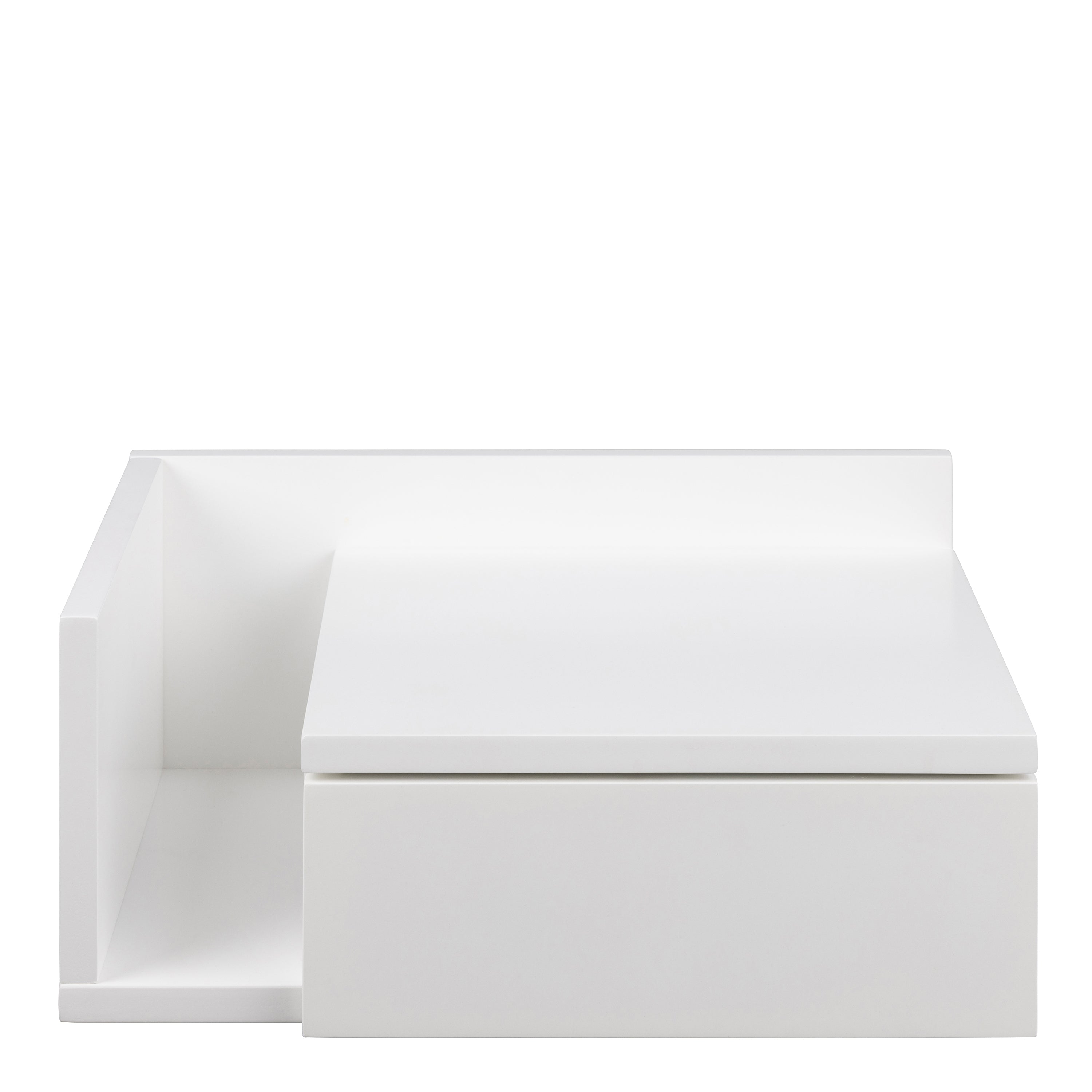Ashlan 1 Drawer Wall Mounted Square Bedside Table in White – FTG, view 3