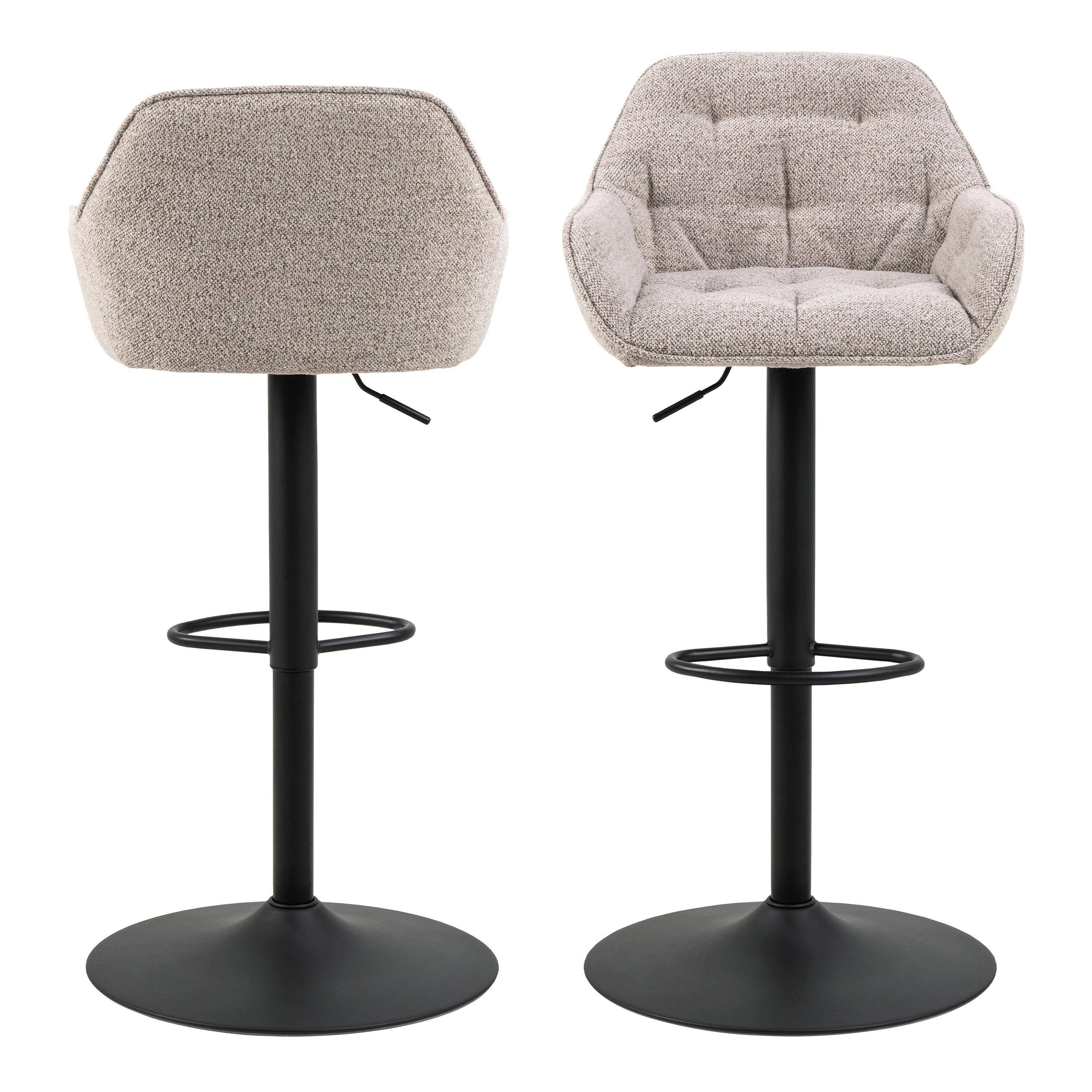 Brooke Swivel Bar Stool with Height Adjustable Function in Monza Beige Set of 2 – FTG, view 2