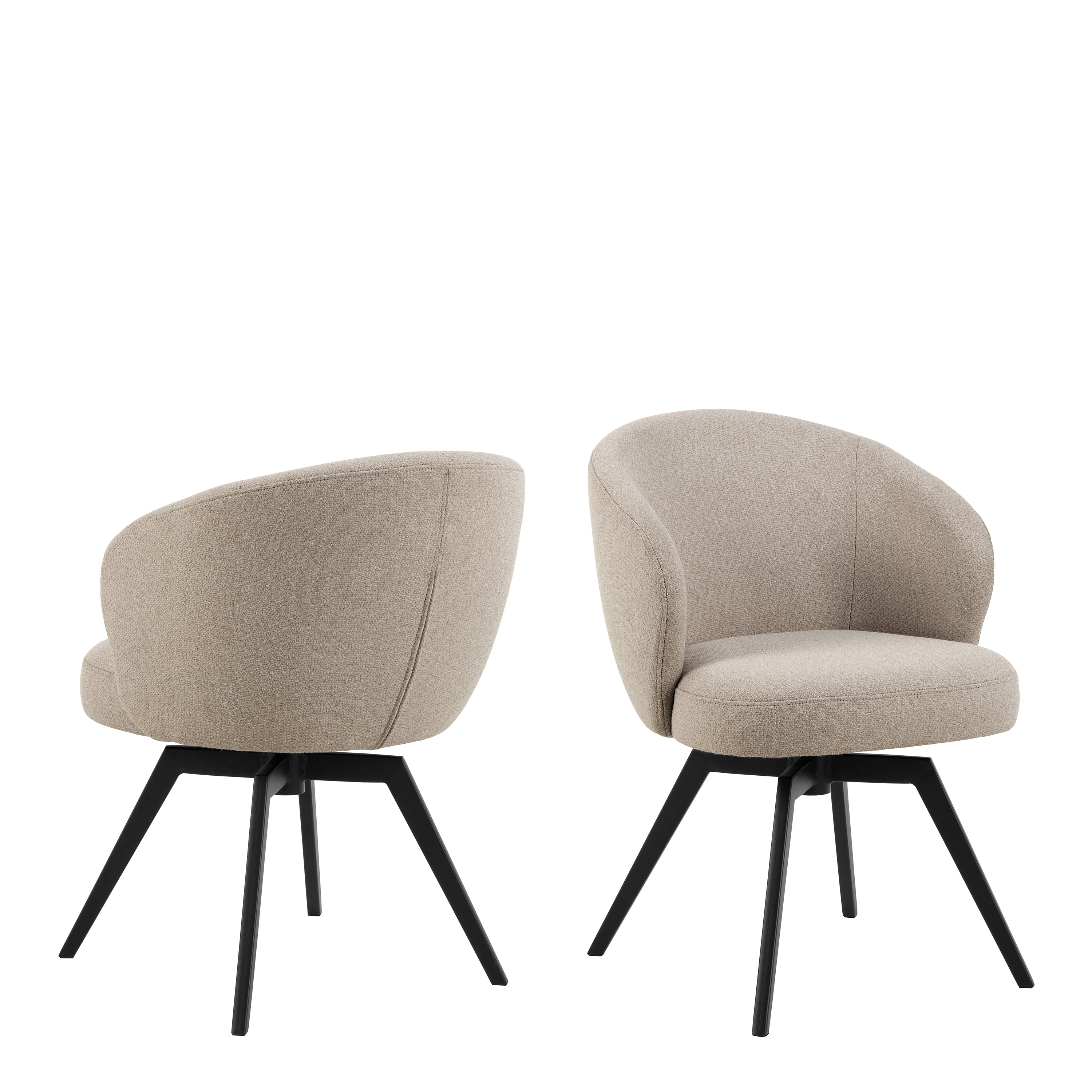 Darlene Dining Chair with Armrest and Swivel Function in Beige – FTG
