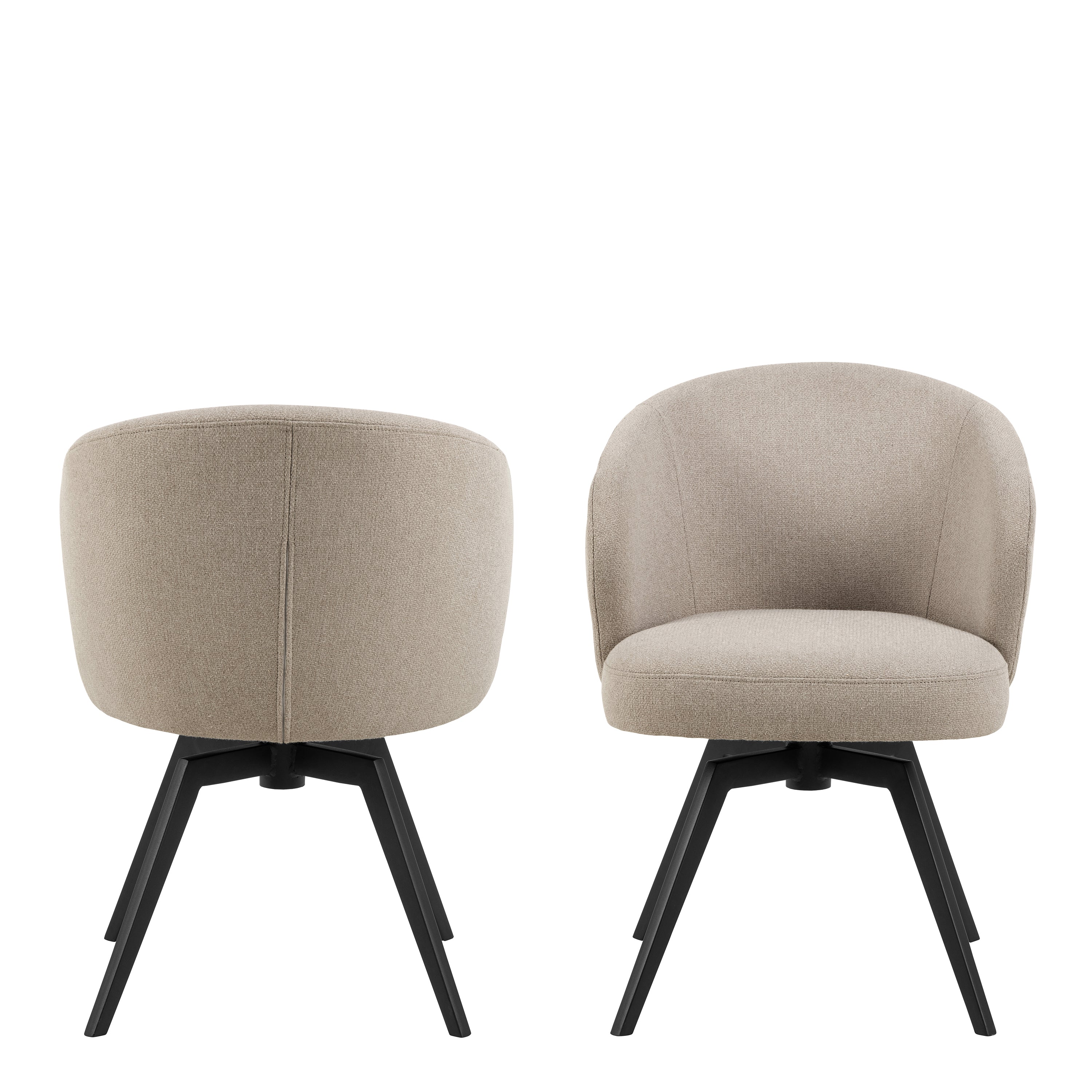 Darlene Dining Chair with Armrest and Swivel Function in Beige – FTG, view 2
