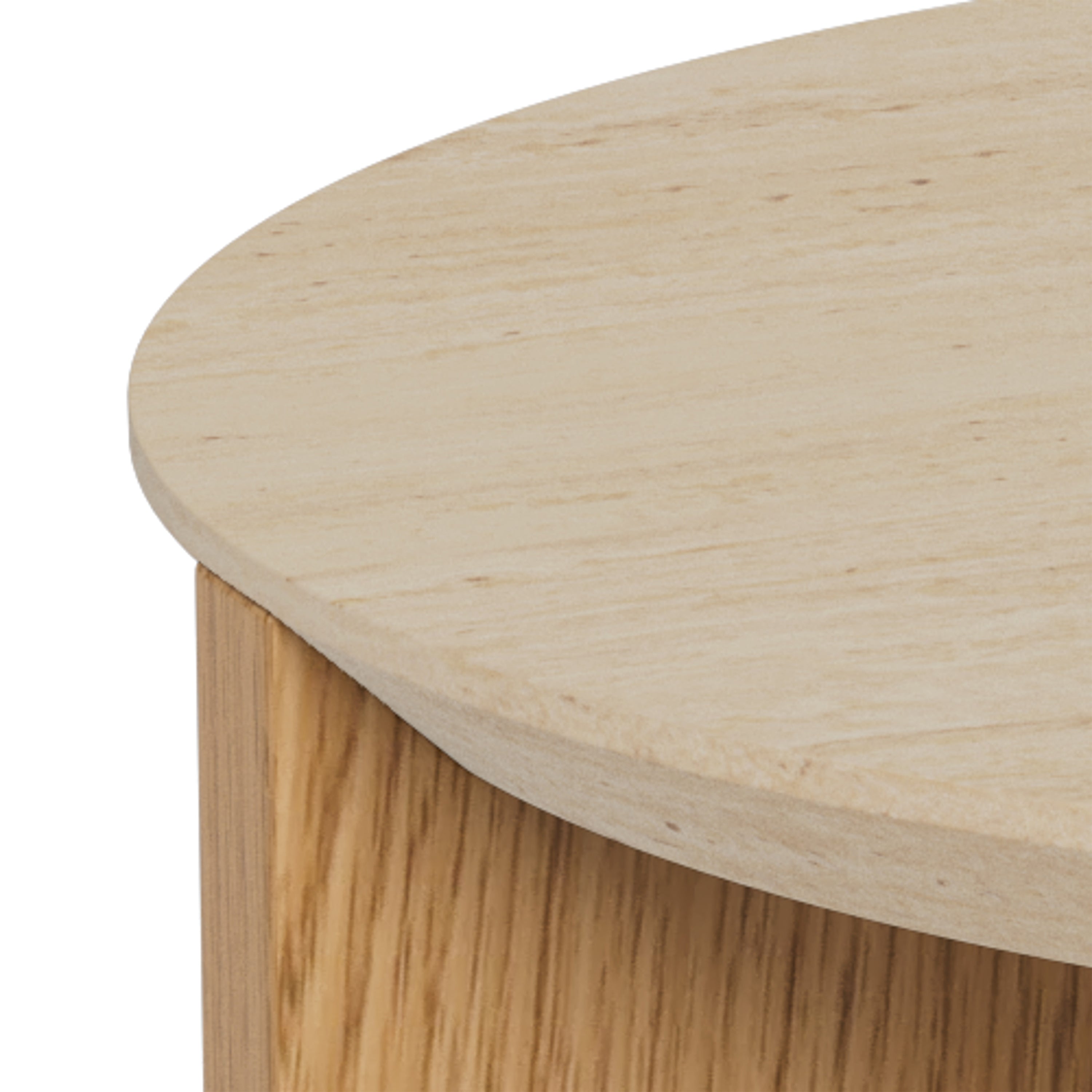 Dockland Round Side Table in Travertine & Wild Oak