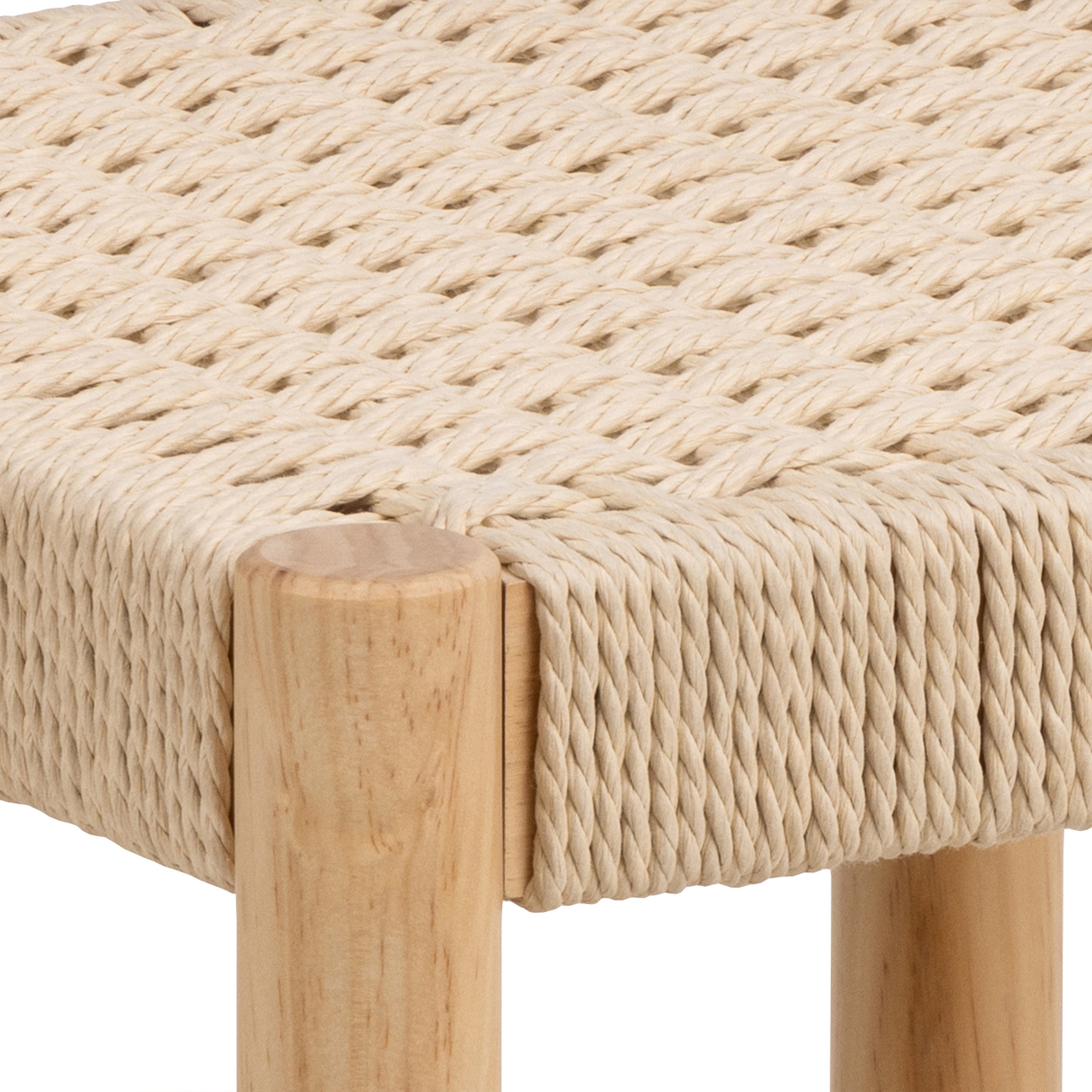 Alvin Weaved Stool in Off White – FTG, view 4