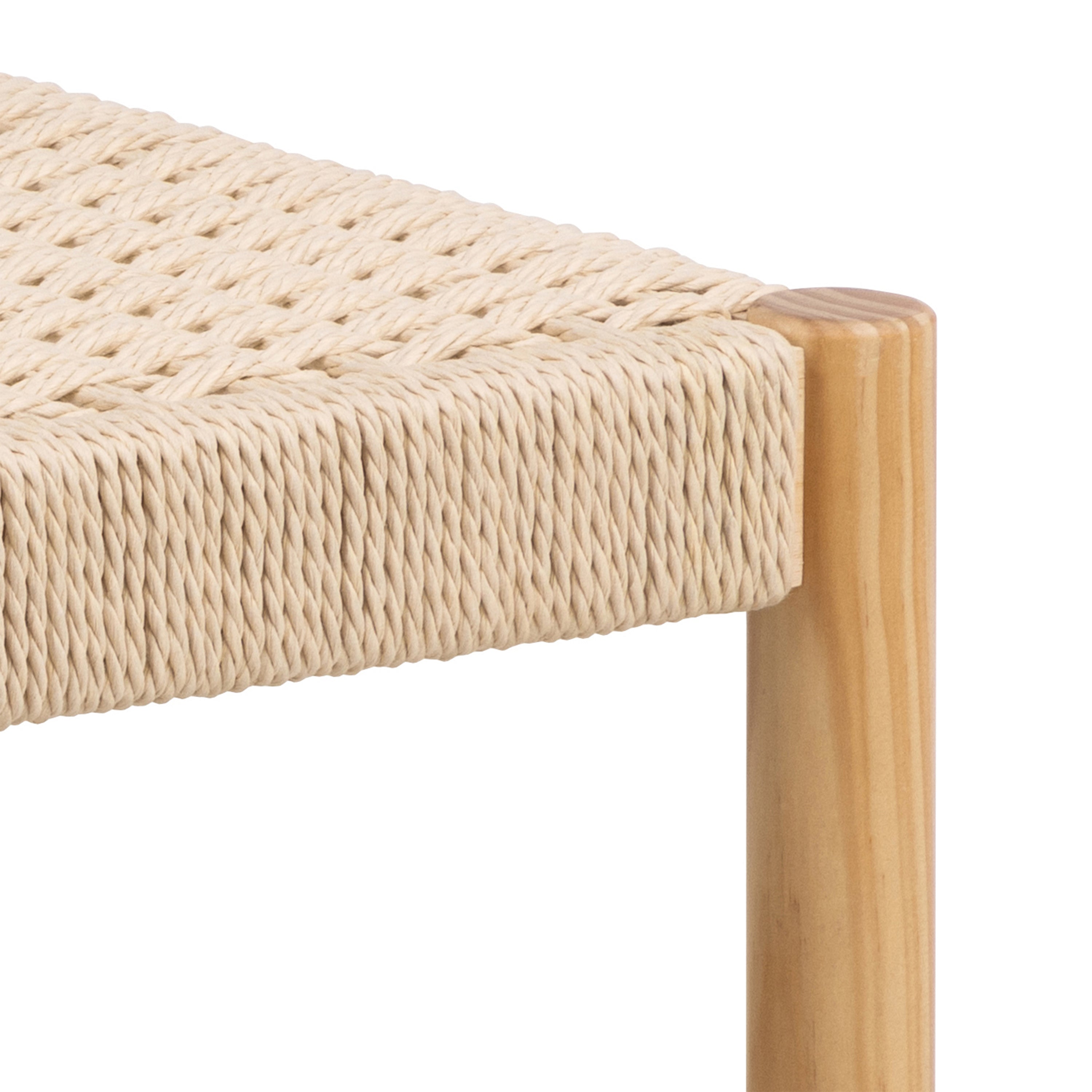 Alvin Weaved Stool in Off White – FTG, view 5
