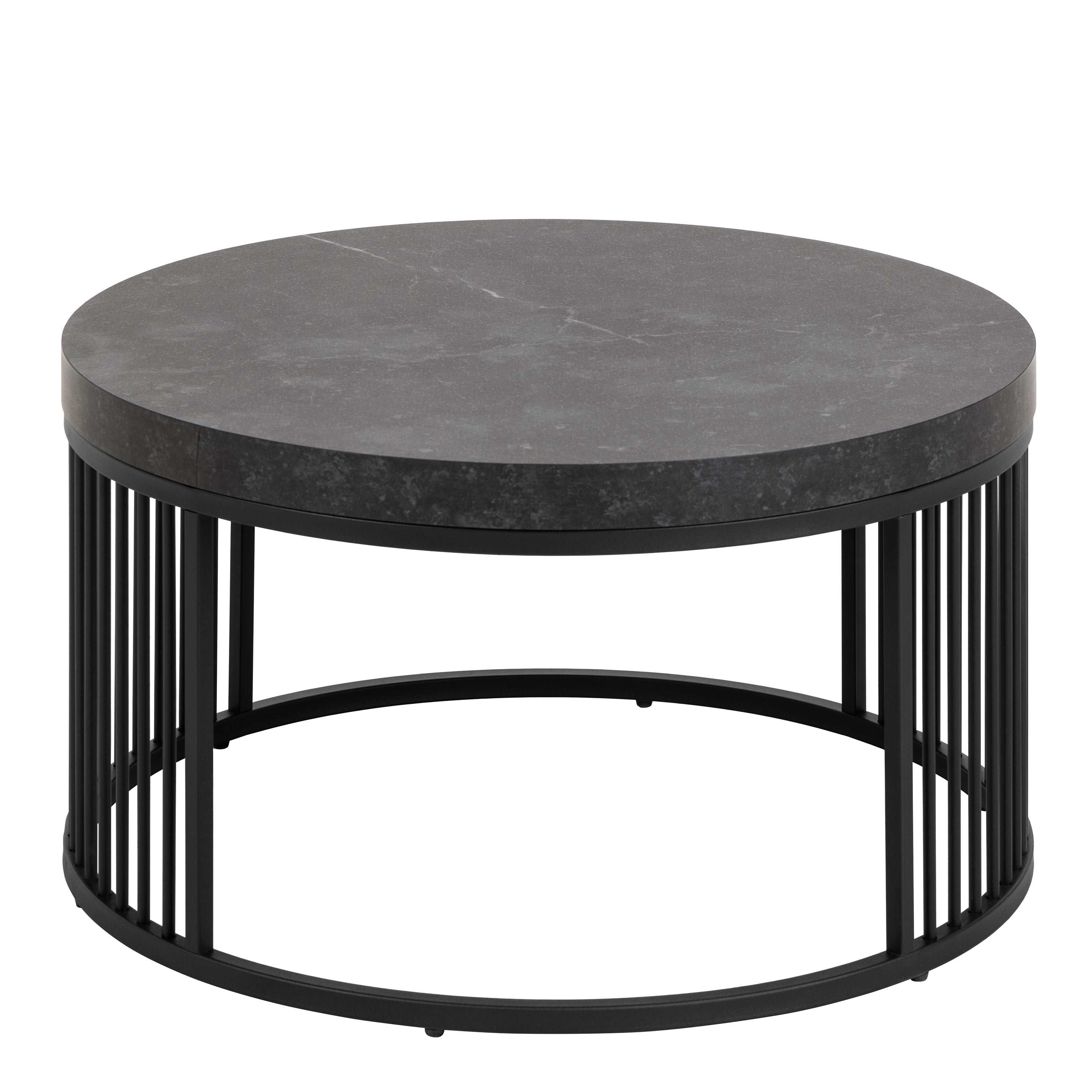 Strington Round Coffee Table in Matt Black – FTG, view 2