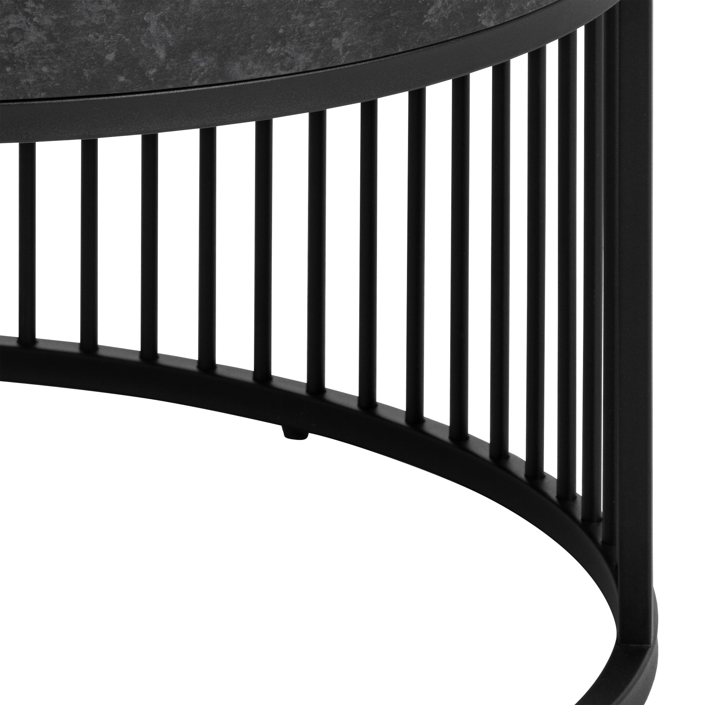Strington Round Coffee Table in Matt Black – FTG, view 7