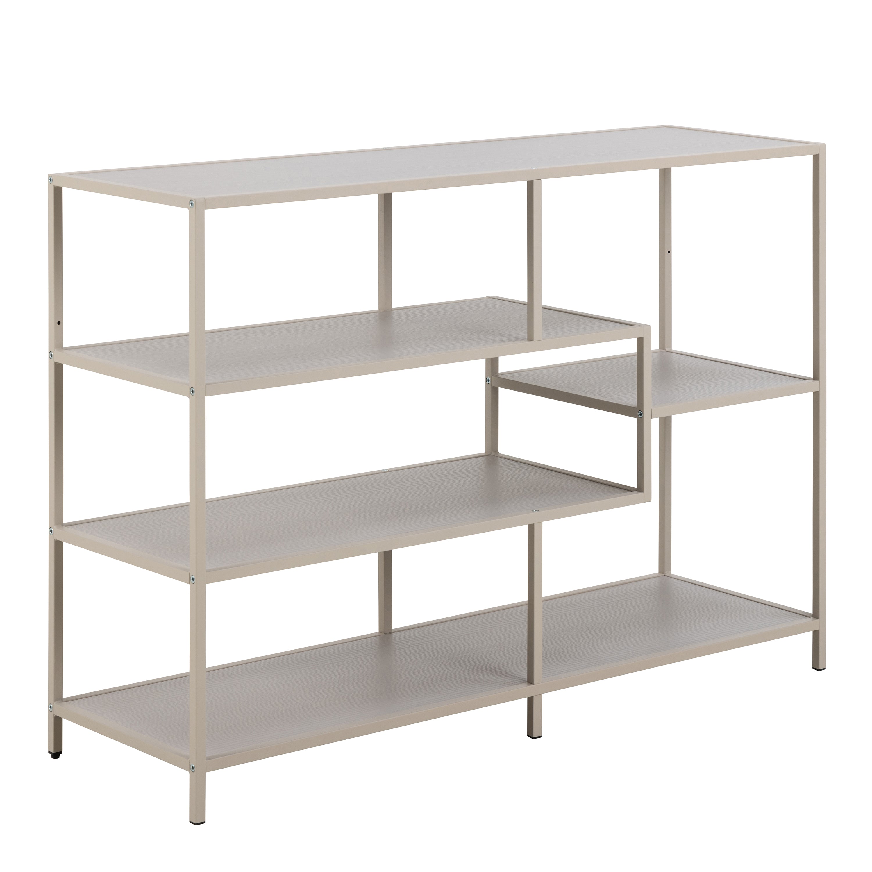 Seaford Bookcase with 4 Shelves in Grey