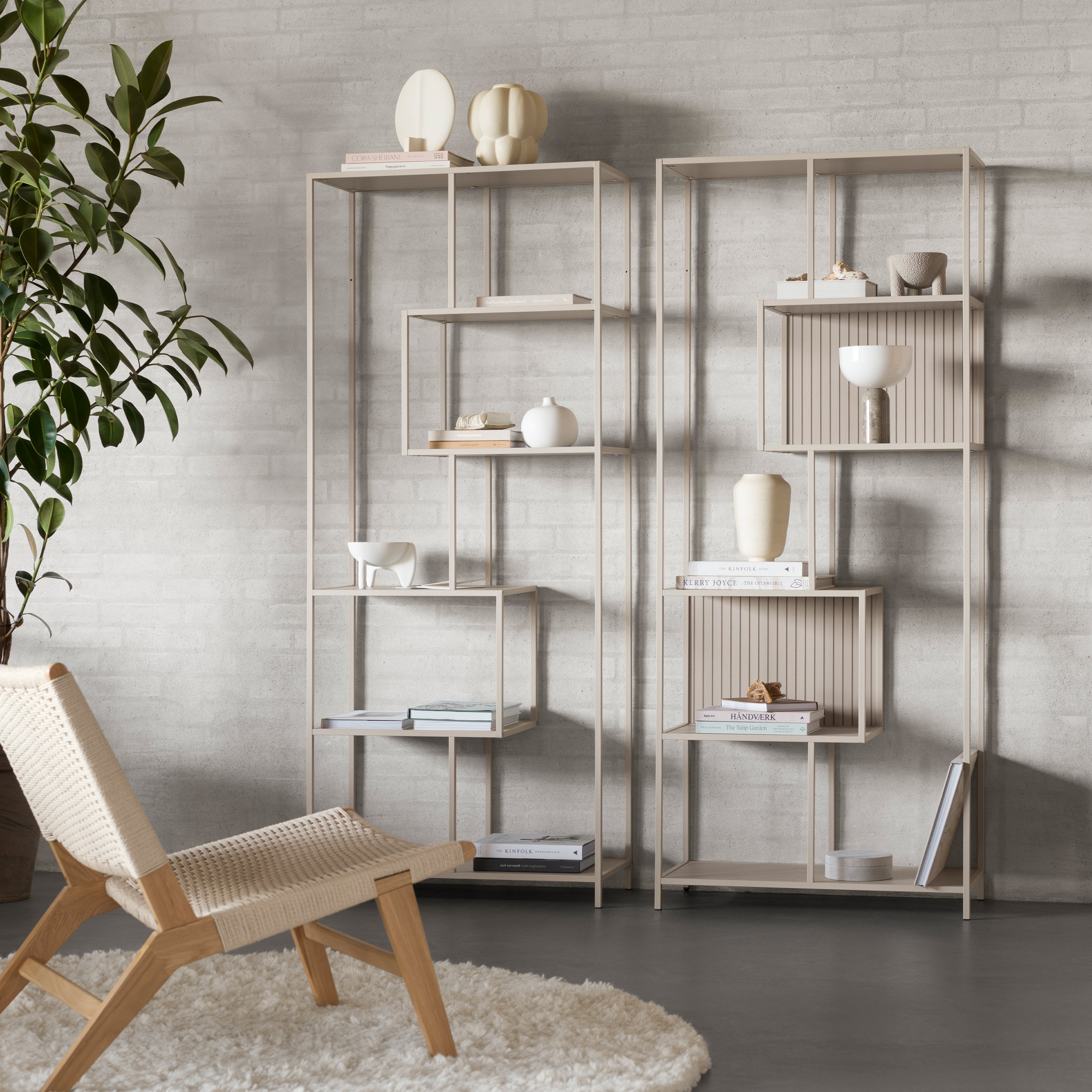 Seaford Bookcase with 5 Shelves in Grey