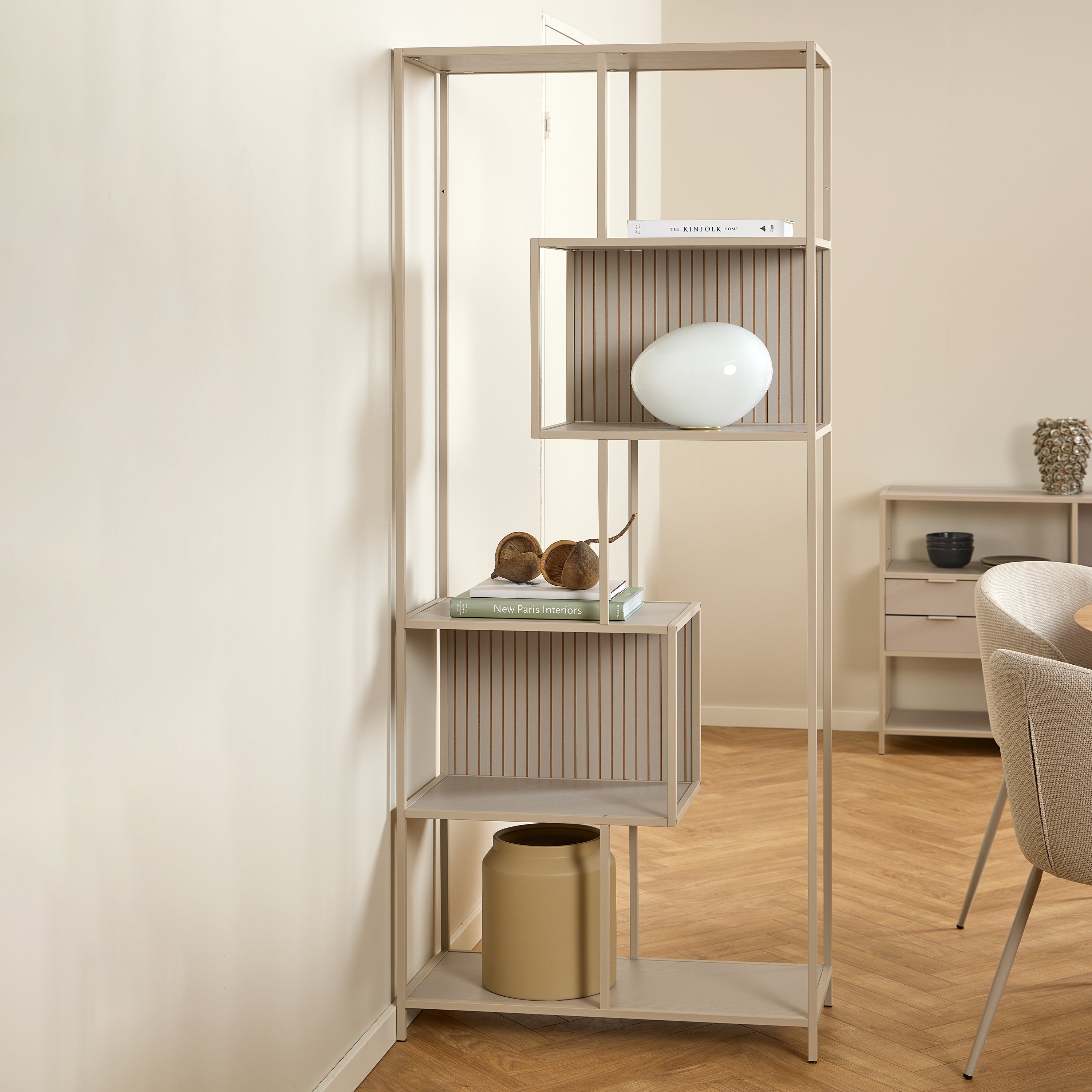 Seaford Tall Grey Metal Bookcase with 5 Shelves – FTG, view 6
