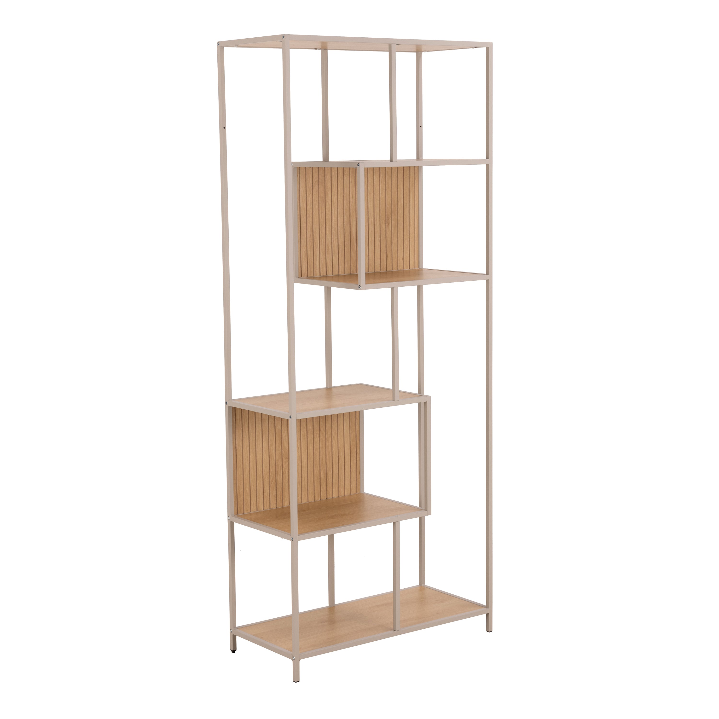Seaford Bookcase With 5 Shelves in Oak & Grey