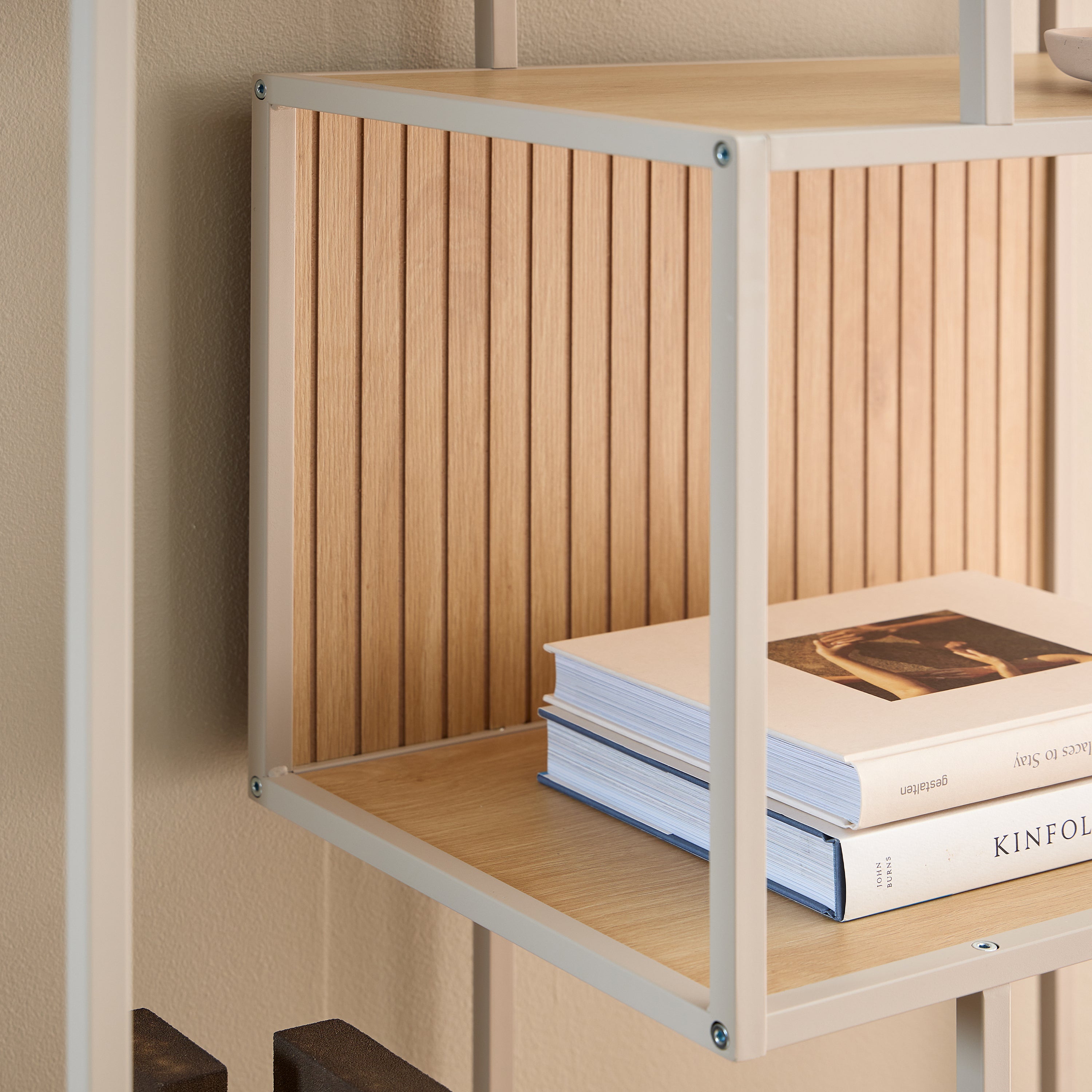 Seaford Bookcase With 5 Shelves in Oak & Grey