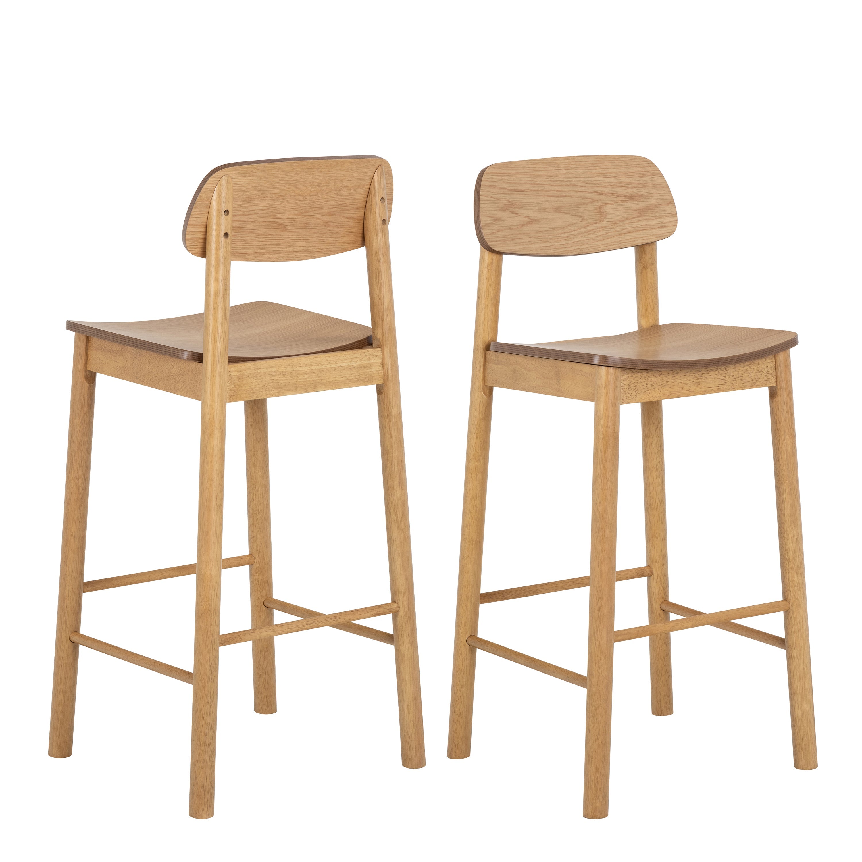 Barlow Bar Table in Matt Oak Included 2 Barlow Bar Stool in Matt Oak – FTG, view 5