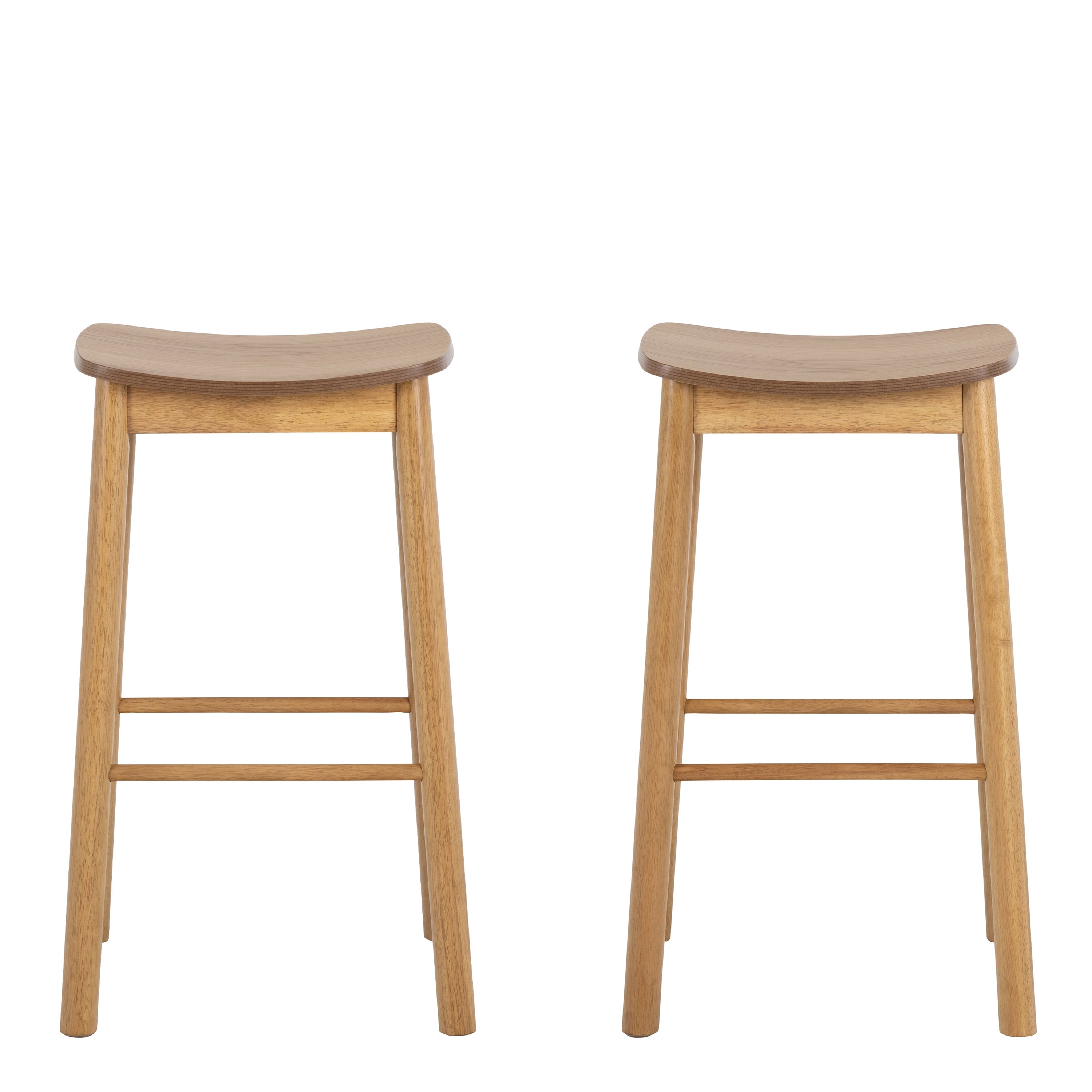 Barlow Bar Stool Without Back in Matt Oak Set of 2 – FTG, view 2