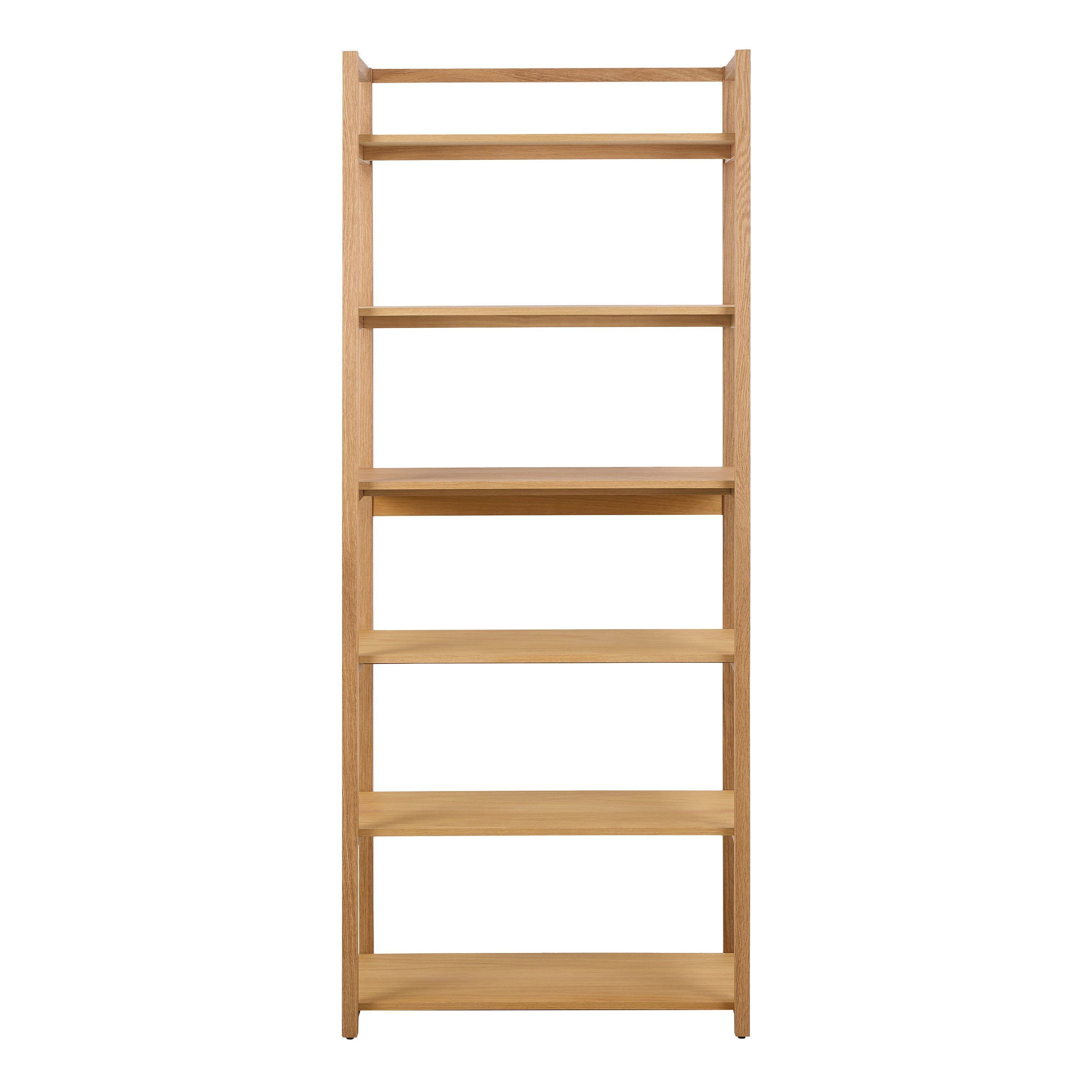 Ludza Rectangular Bookcase With 6 Shelves in Oak – FTG, view 2