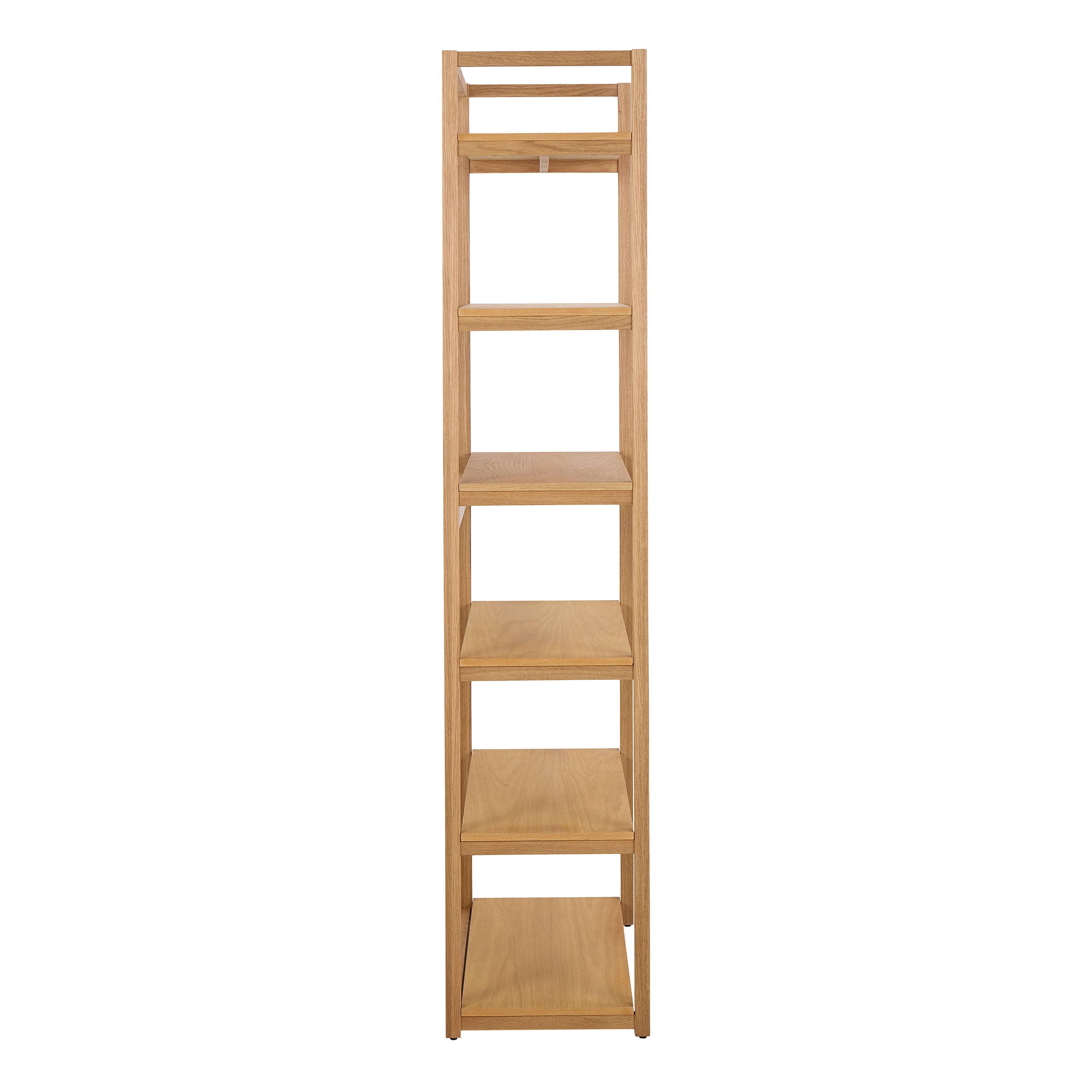 Ludza Rectangular Bookcase With 6 Shelves in Oak – FTG, view 3