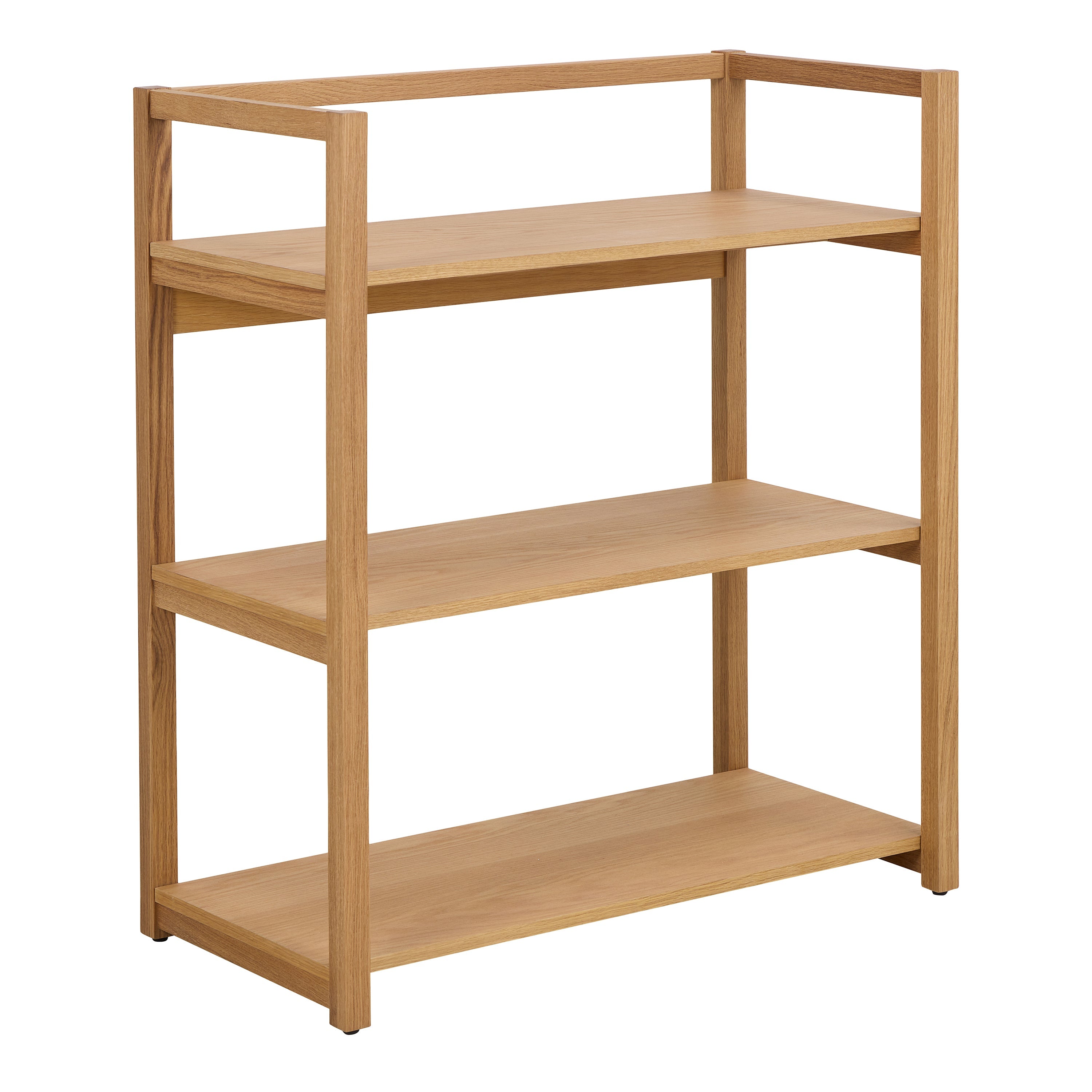 Ludza Rectangular Bookcase With 3 Shelves in Oak – FTG