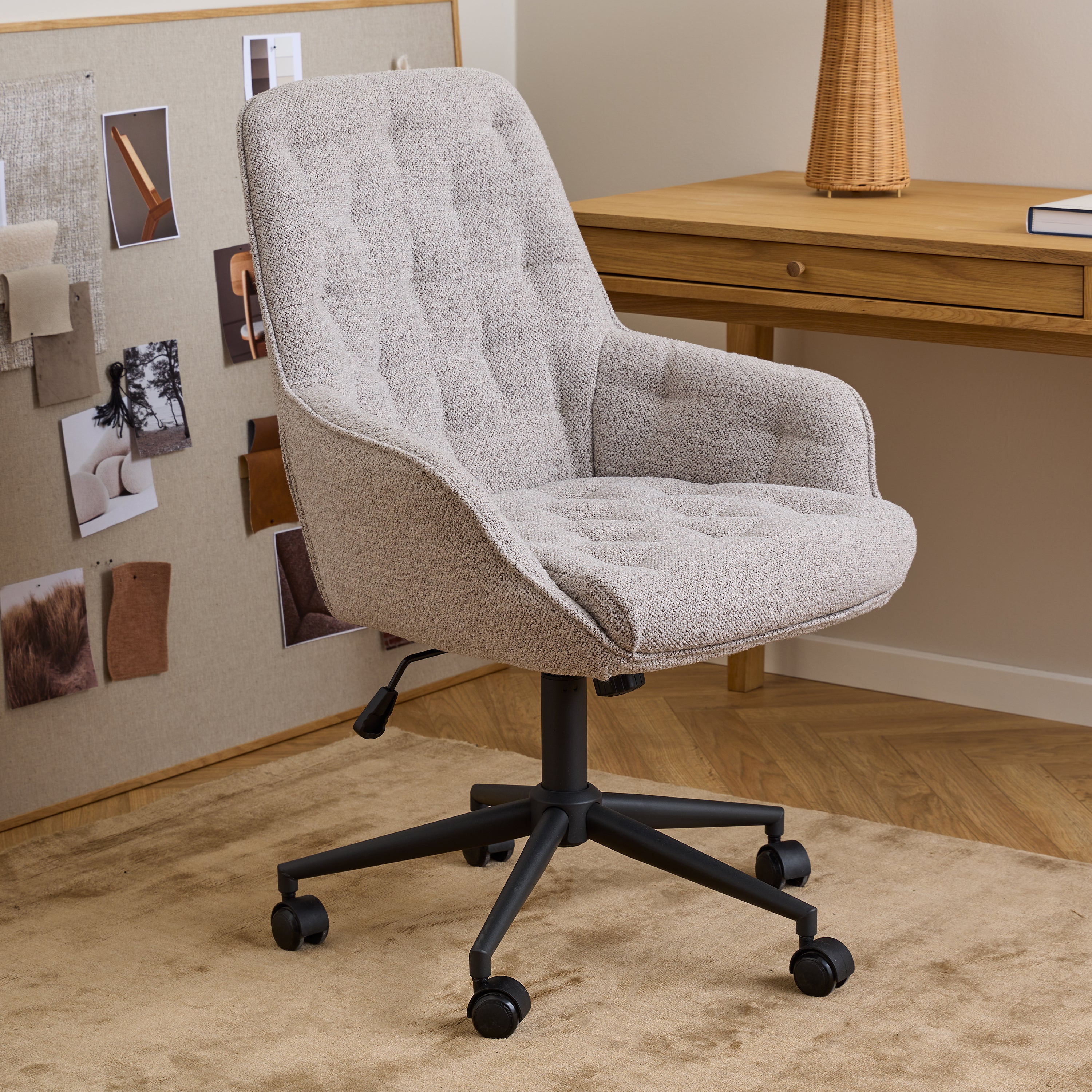 Erik Gas Lift Desk Chair in Monza Beige – FTG, view 5