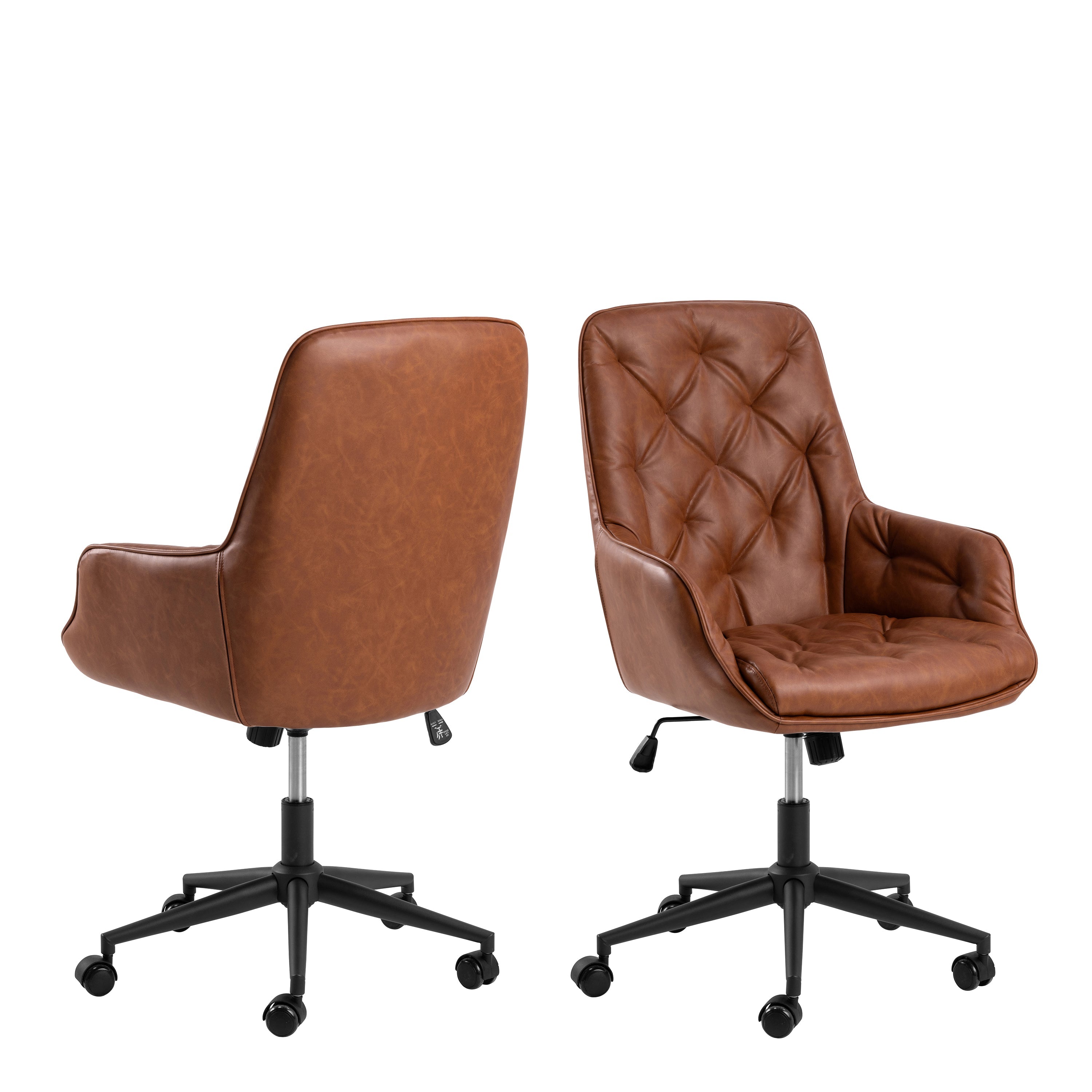 Erik Gas Lift Desk Chair in Brandy PU – FTG