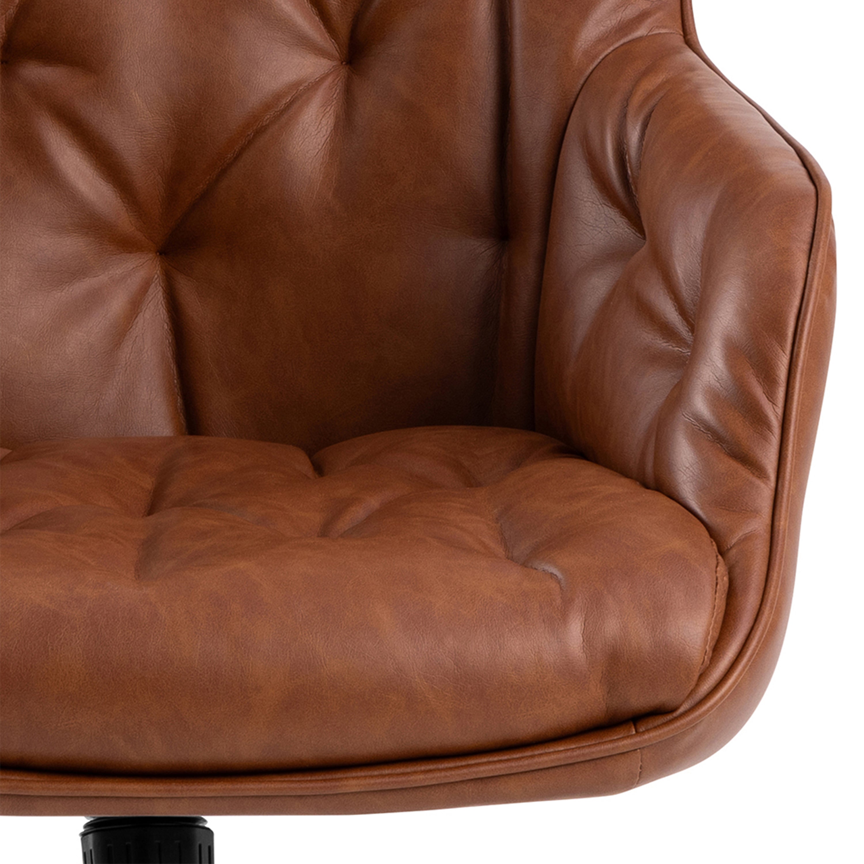 Erik Gas Lift Desk Chair in Brandy PU – FTG, view 7
