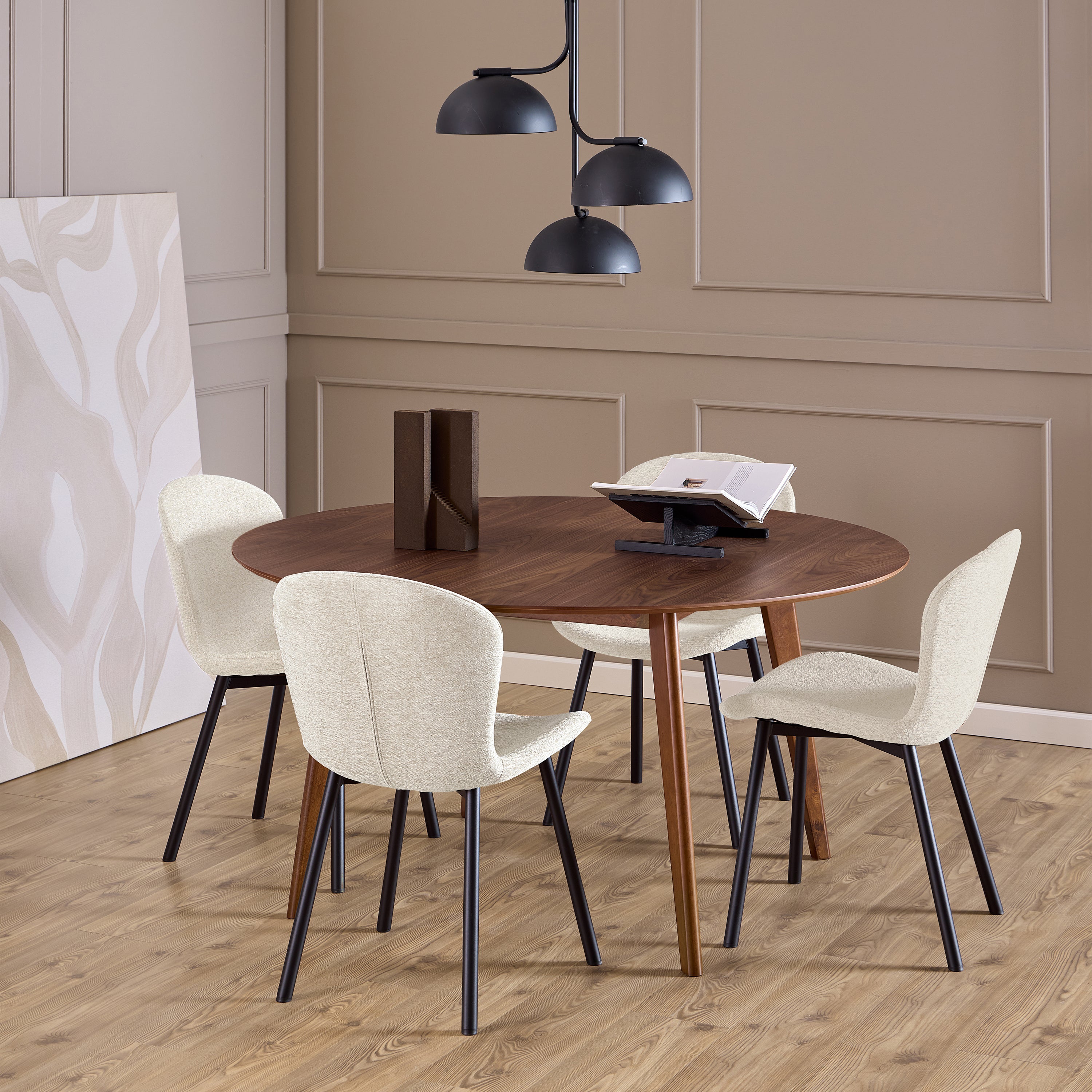 Roxby Round Dining Table in Walnut 140x76cm – FTG, view 3