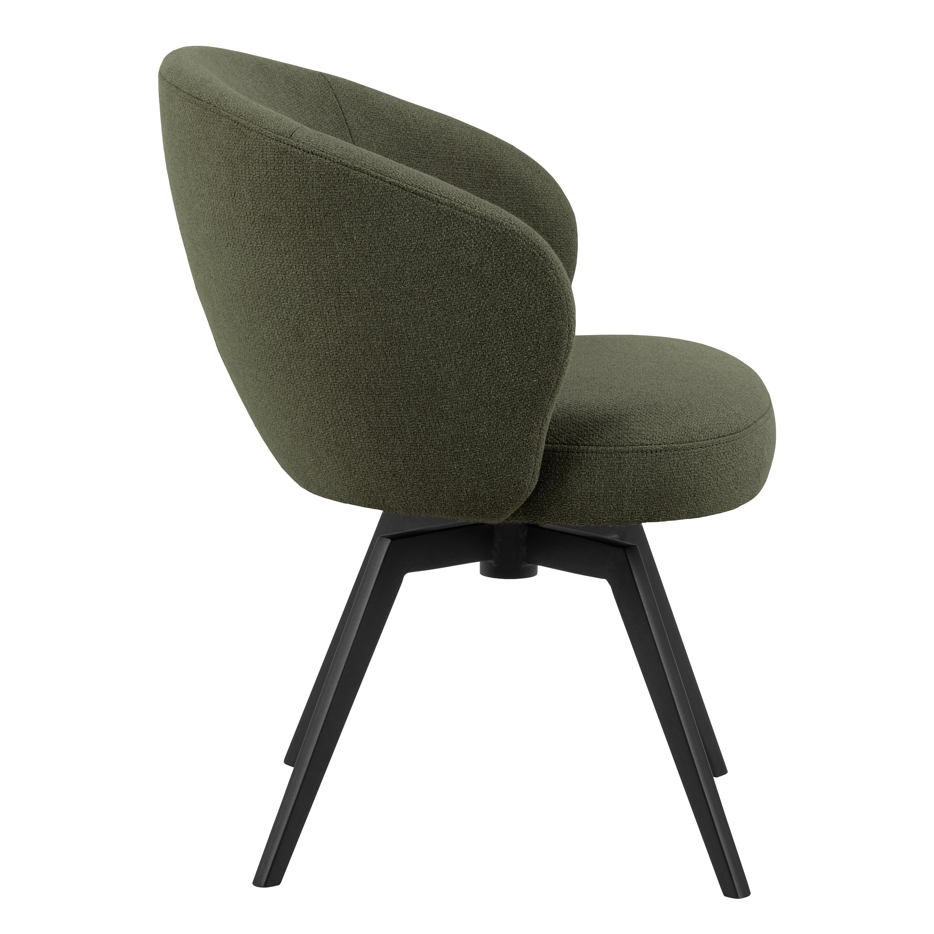 Darlene Dining Chair with Armrest and Swivel Function in Green – FTG, view 3