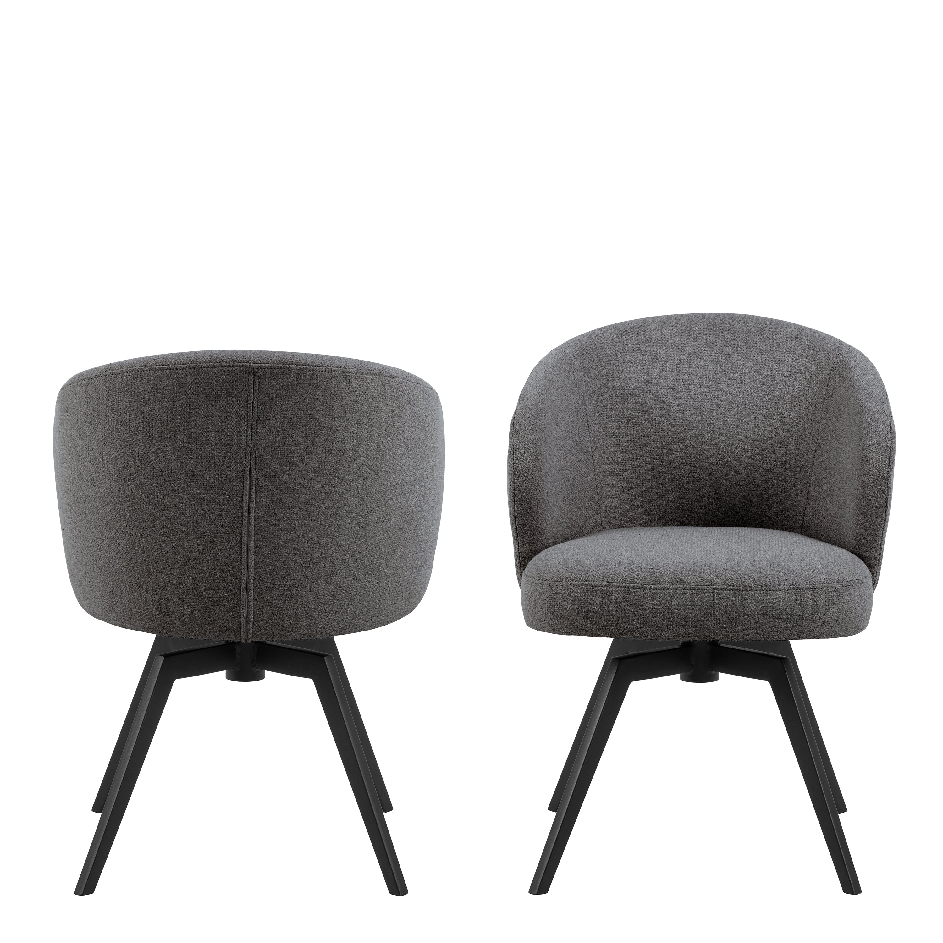 Darlene Dining Chair with Armrest and Swivel Function in Grey – FTG, view 2